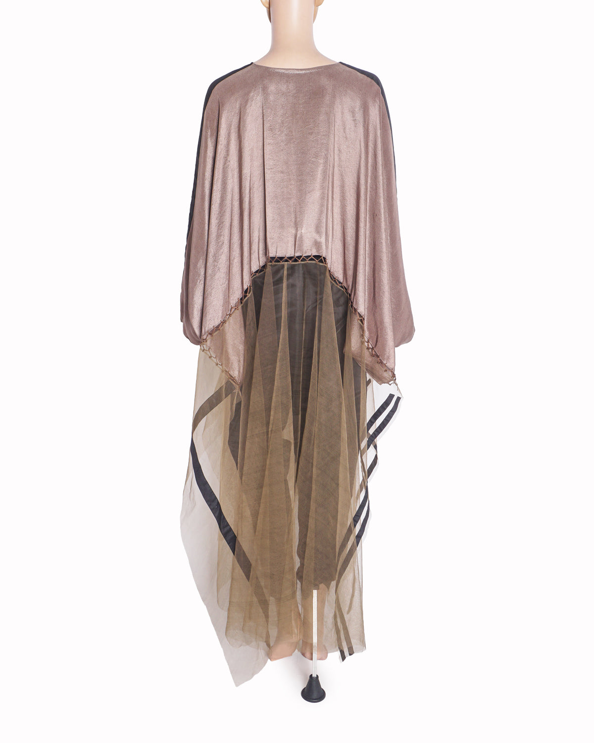 Anamika Khanna Brown & Olive Tasseled Silk Cape