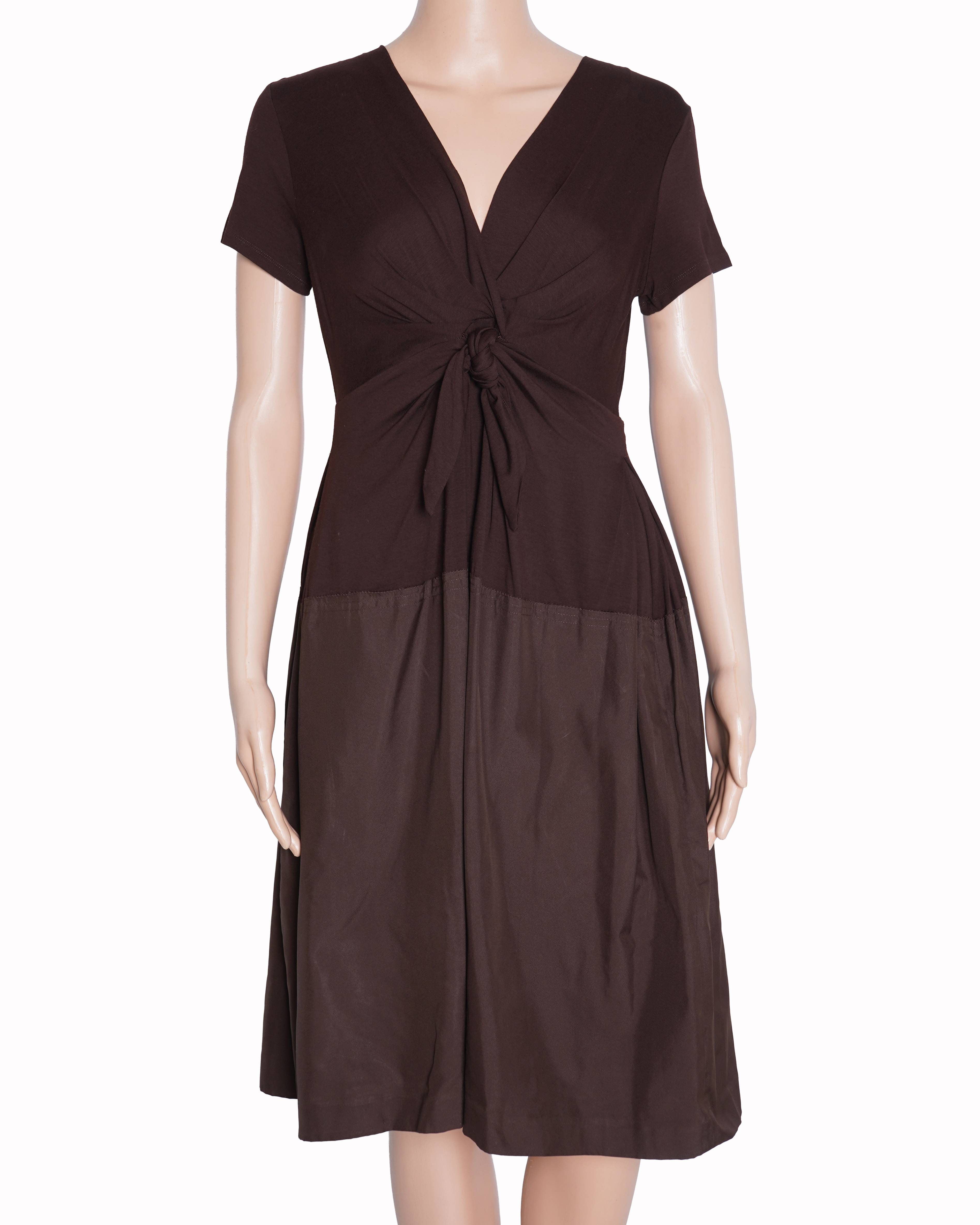DKNY brown knot mini dress