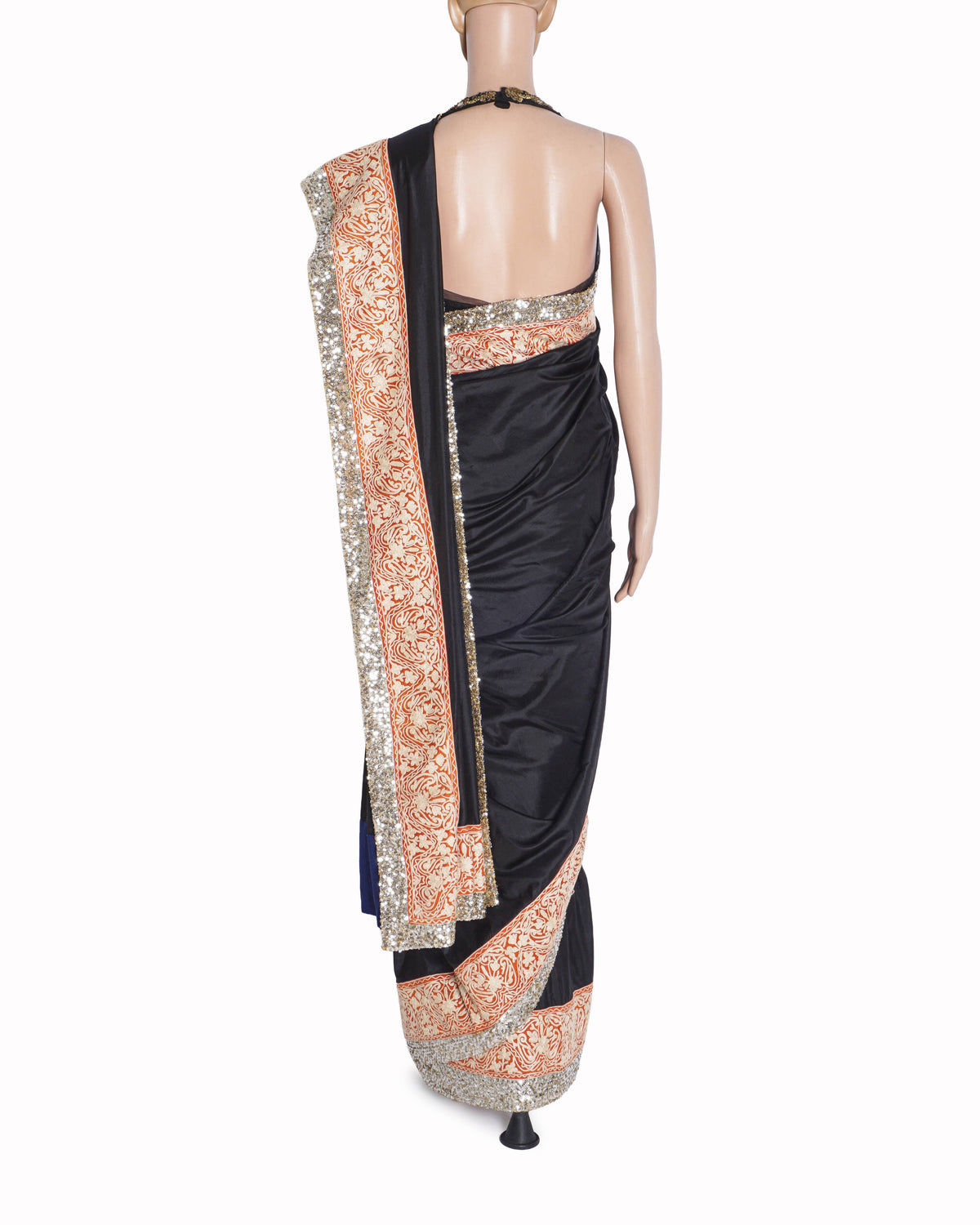 Manish Malhotra Black Silk Saree with Sequin Border