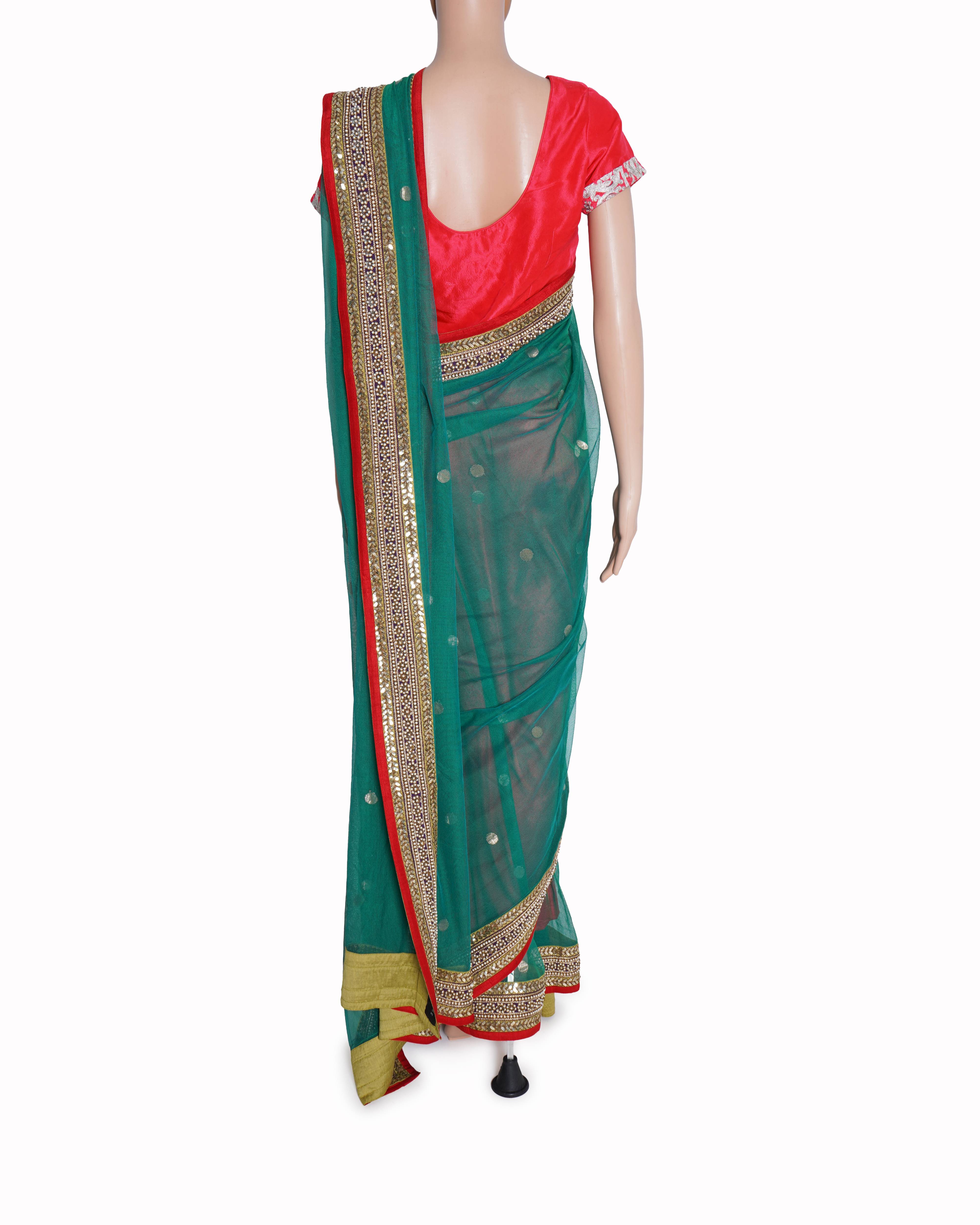 Sabyasachi emerald green embellished saree