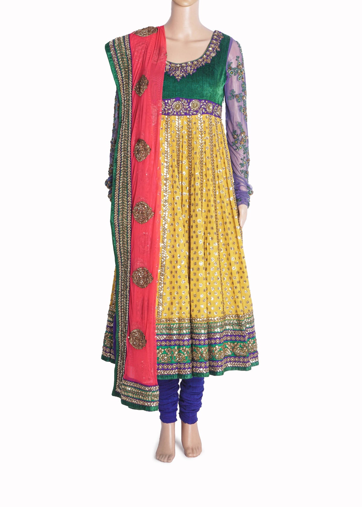 Sabyasachi Multi-Color Embellished Anarkali Set of 3