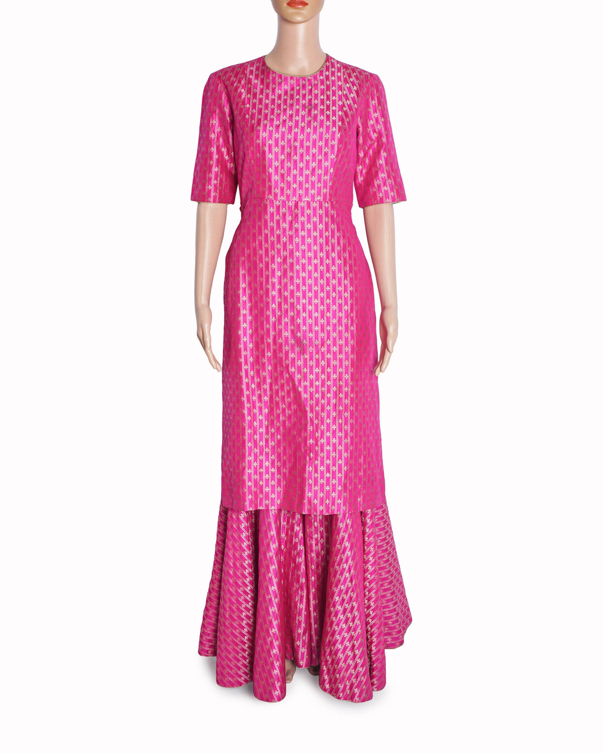 Raw Mango by Sanjay Garg Magenta Pink Brocade Zari Kurta Set