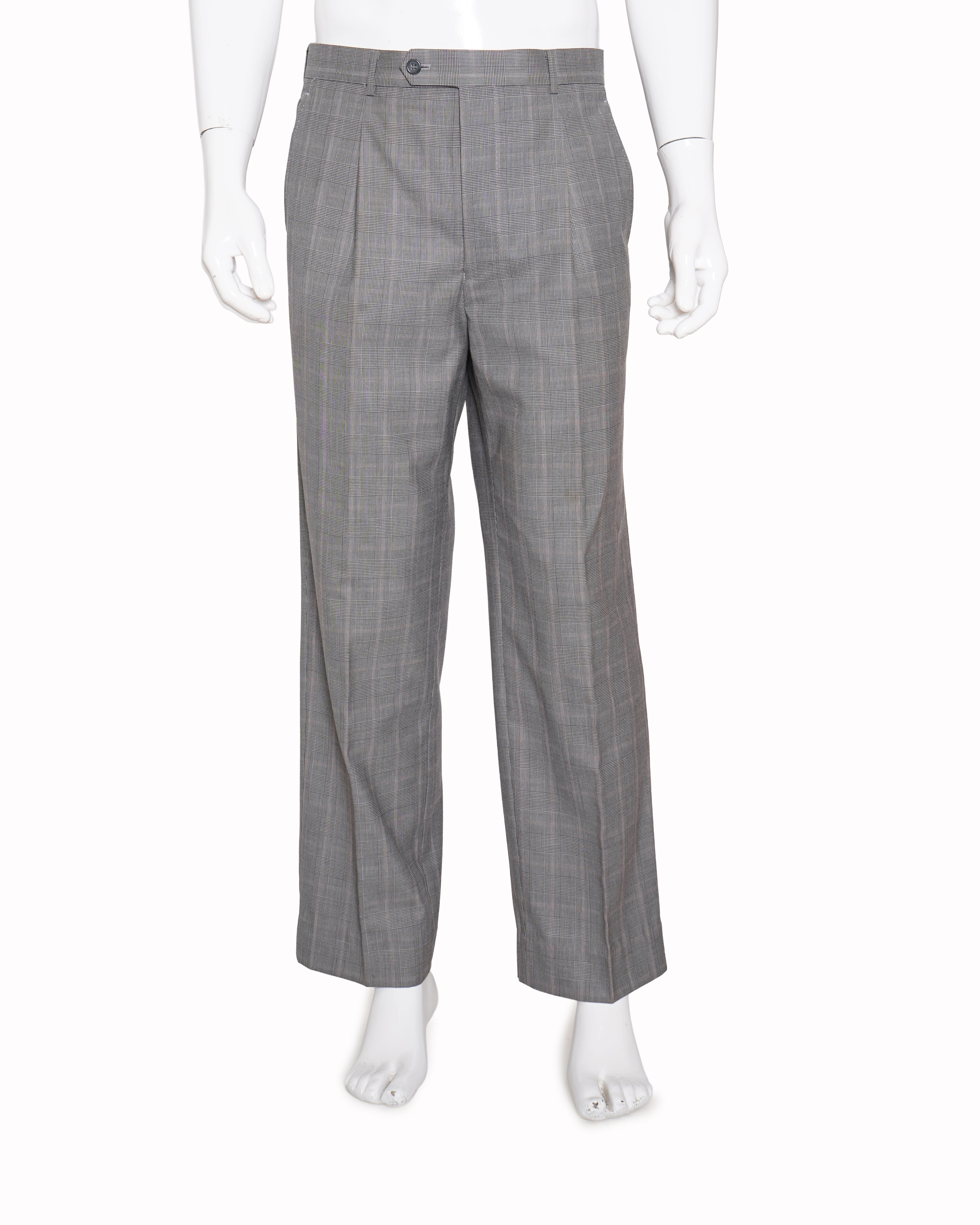 Canali grey checkered trousers for men
