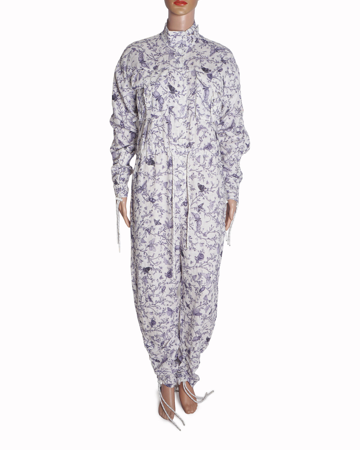 Zimmermann Lilac Floral Printed Linen Jumpsuit