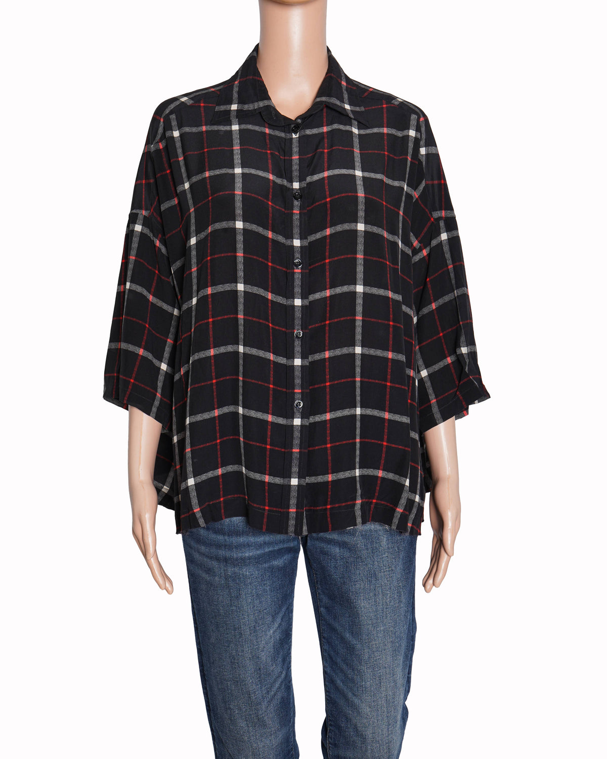 Balenciaga Oversized Multi-Check Shirt