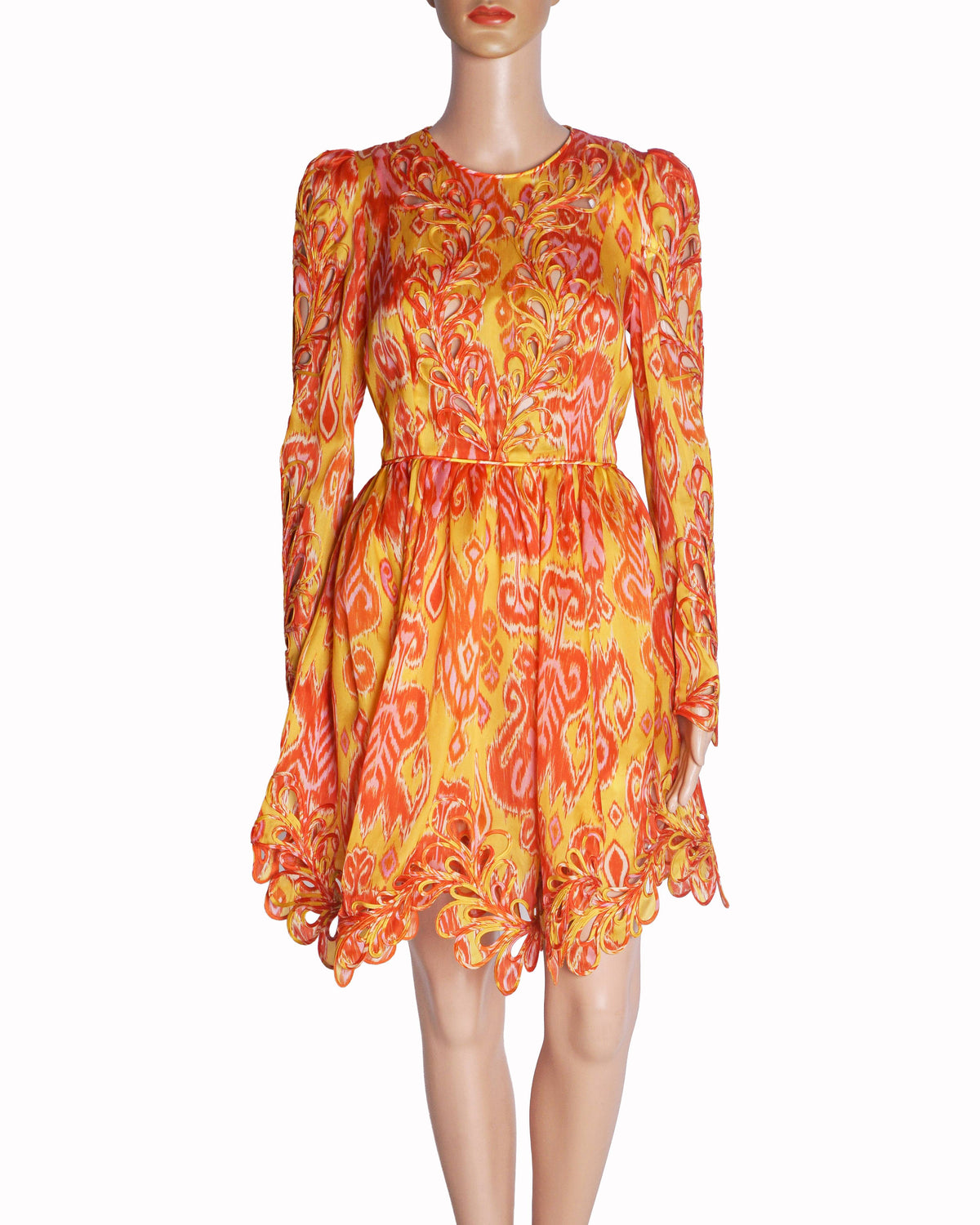 Zimmermann Brightside Rouleaux Cutout Printed Silk Mini Dress