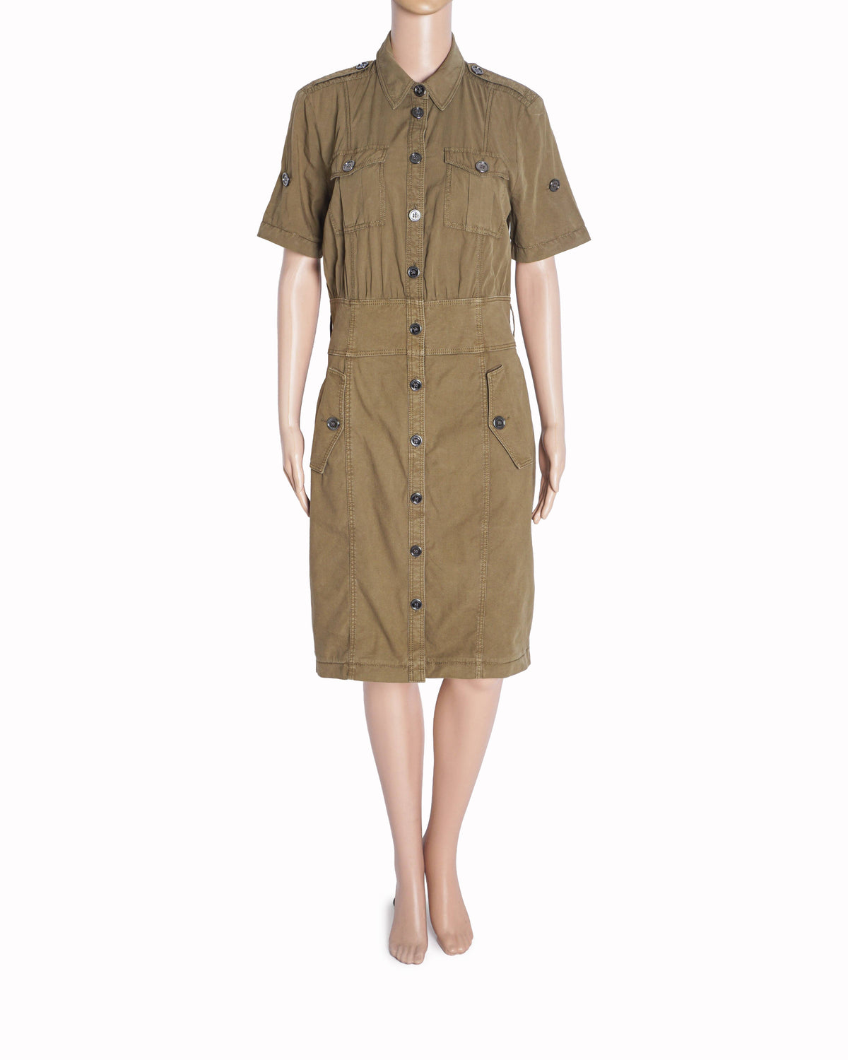 Burberry Brit Khaki Cotton Safari Mini Dress