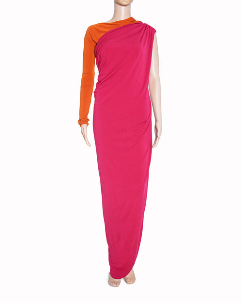 Tarun Tahiliani Pink & Orange Draped Dress