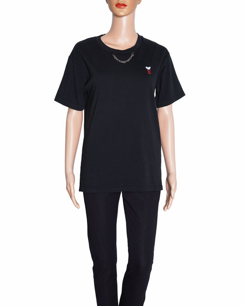 Louis Vuitton heart with metallic chain tsirt