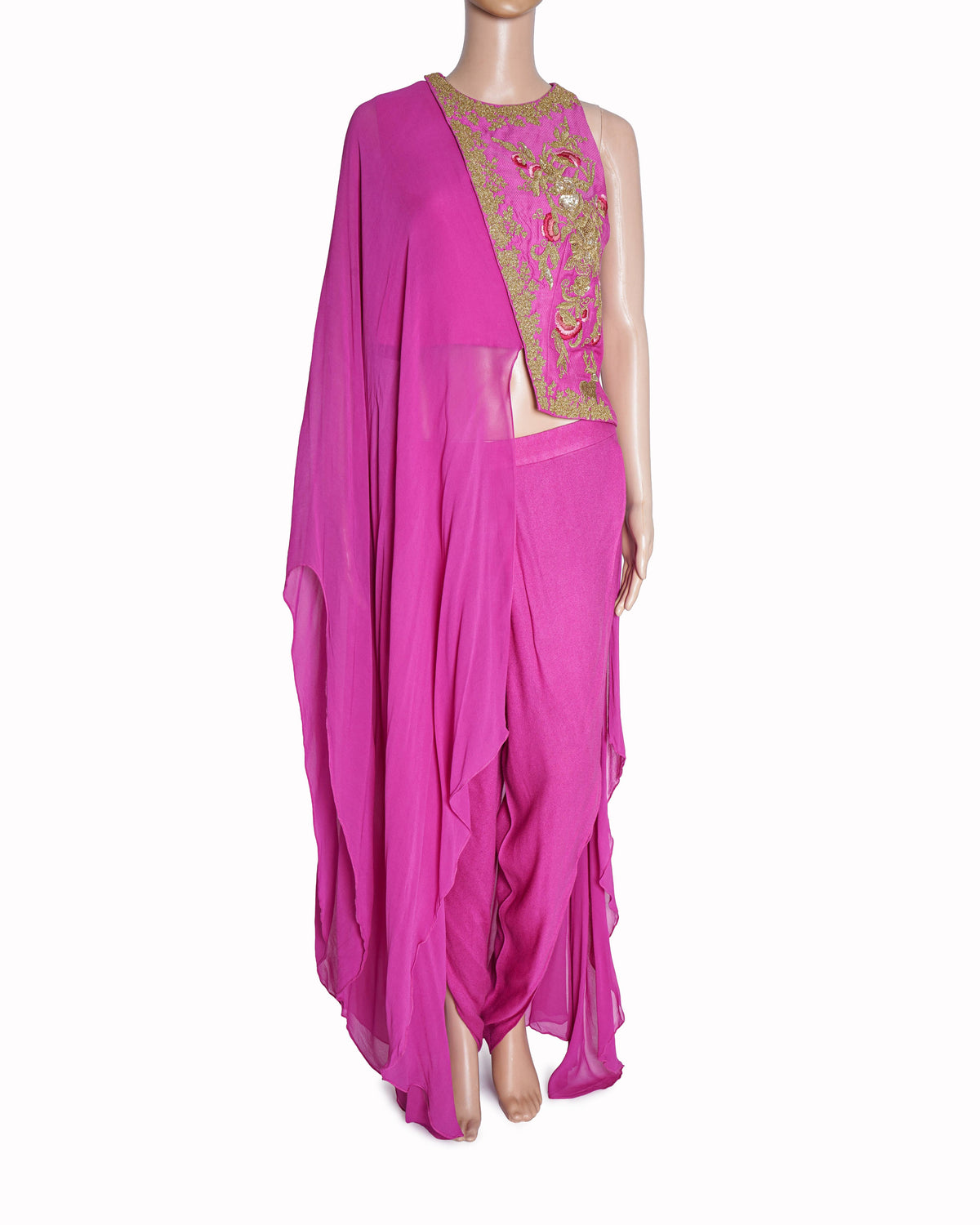 Adi by Aditya Khandelwal Embellished Vest, Drape, and Pant Set