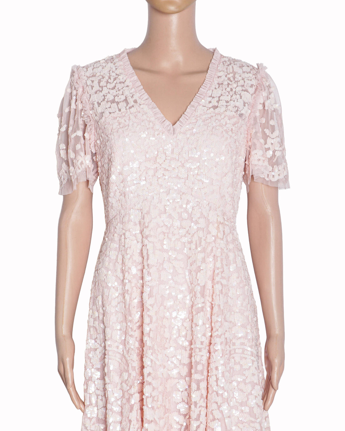 Needle & Thread Light Pink Daphne Sequined Mini Dress