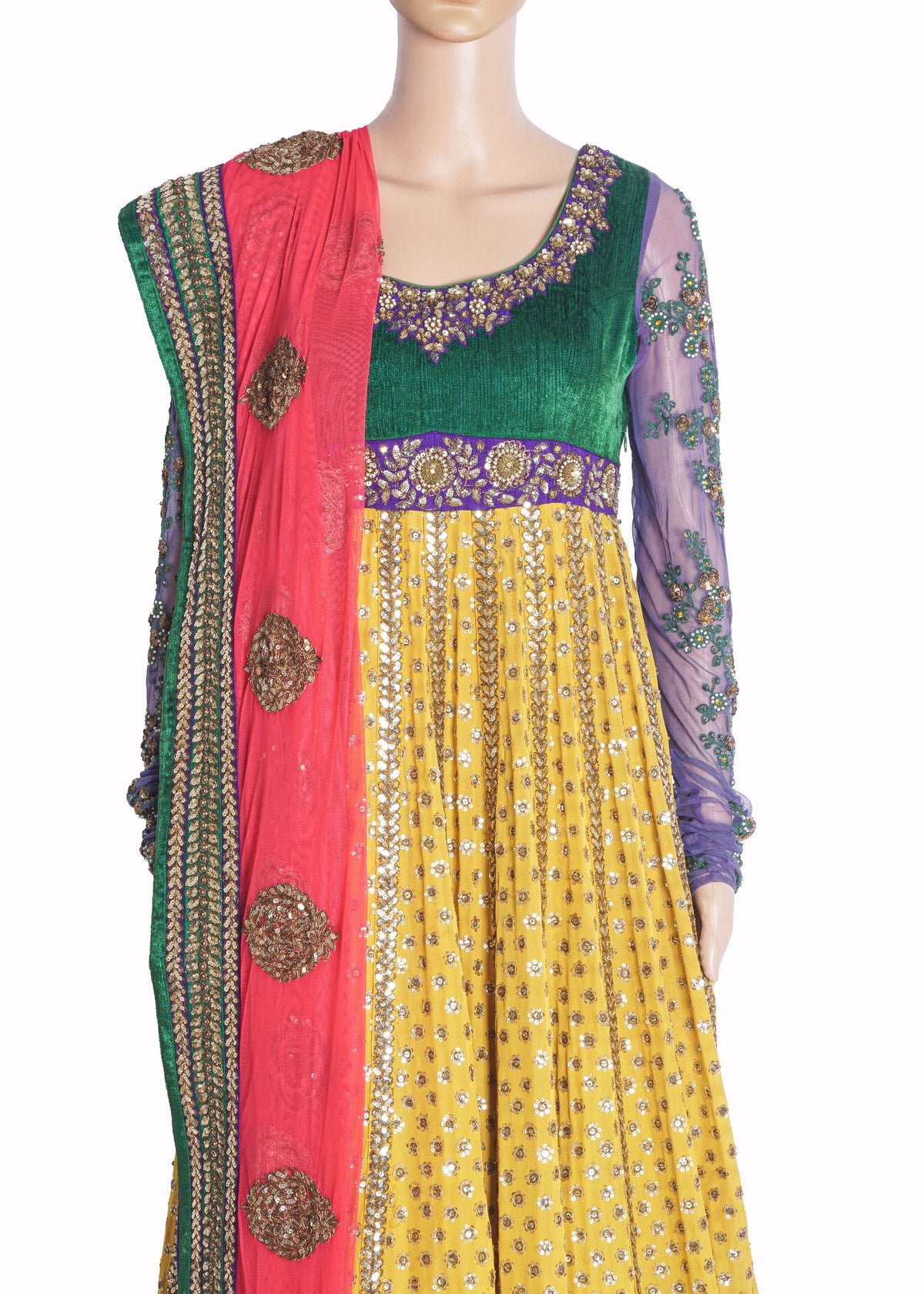 Sabyasachi Multi-Color Embellished Anarkali Set of 3