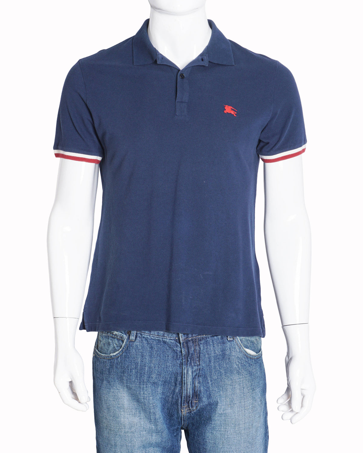 Burberry Vintage Navy Blue Cotton Polo T-Shirt