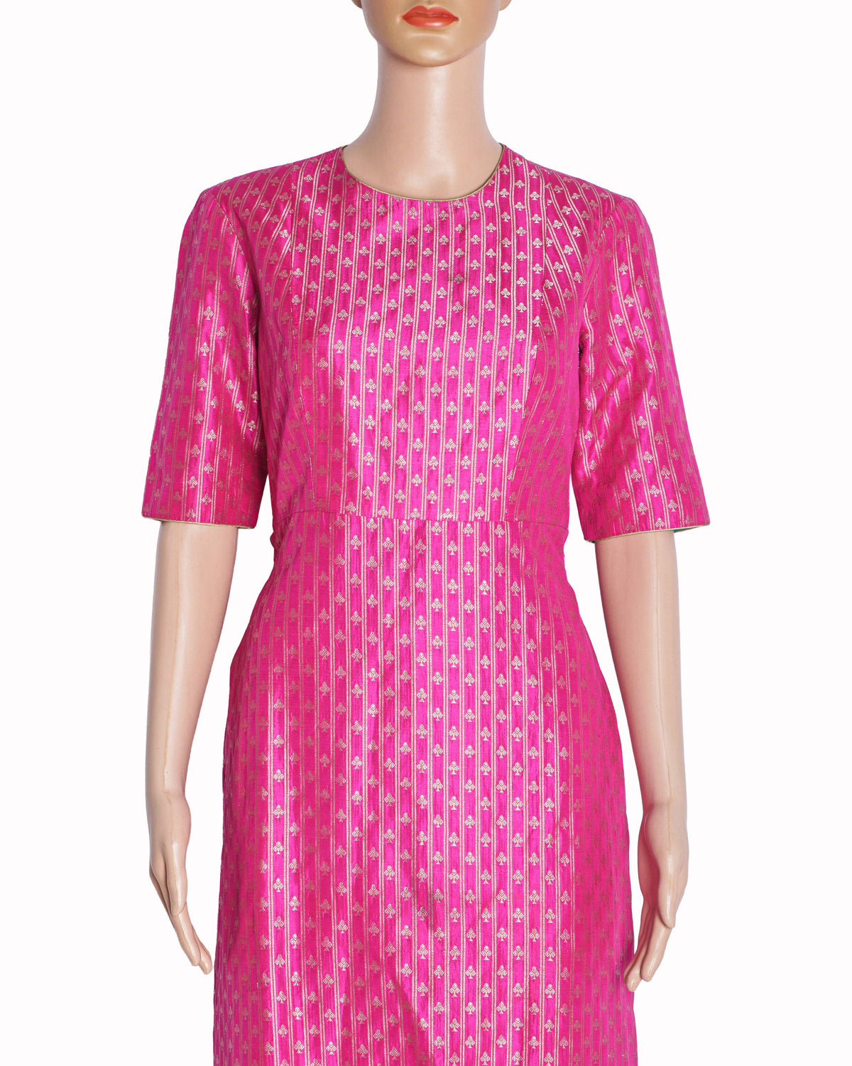 Raw Mango by Sanjay Garg Magenta Pink Brocade Zari Kurta Set