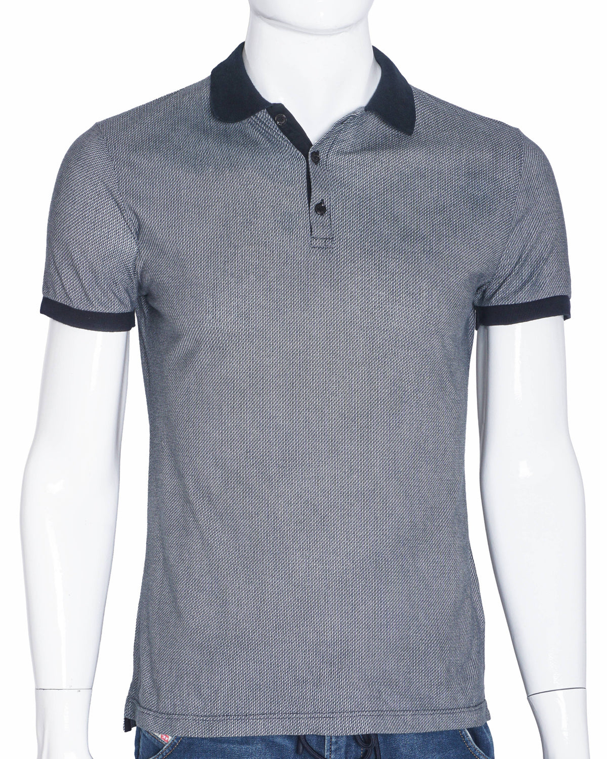 Fendi Men's Mincro Monogram Polo T-shirt In Black & White
