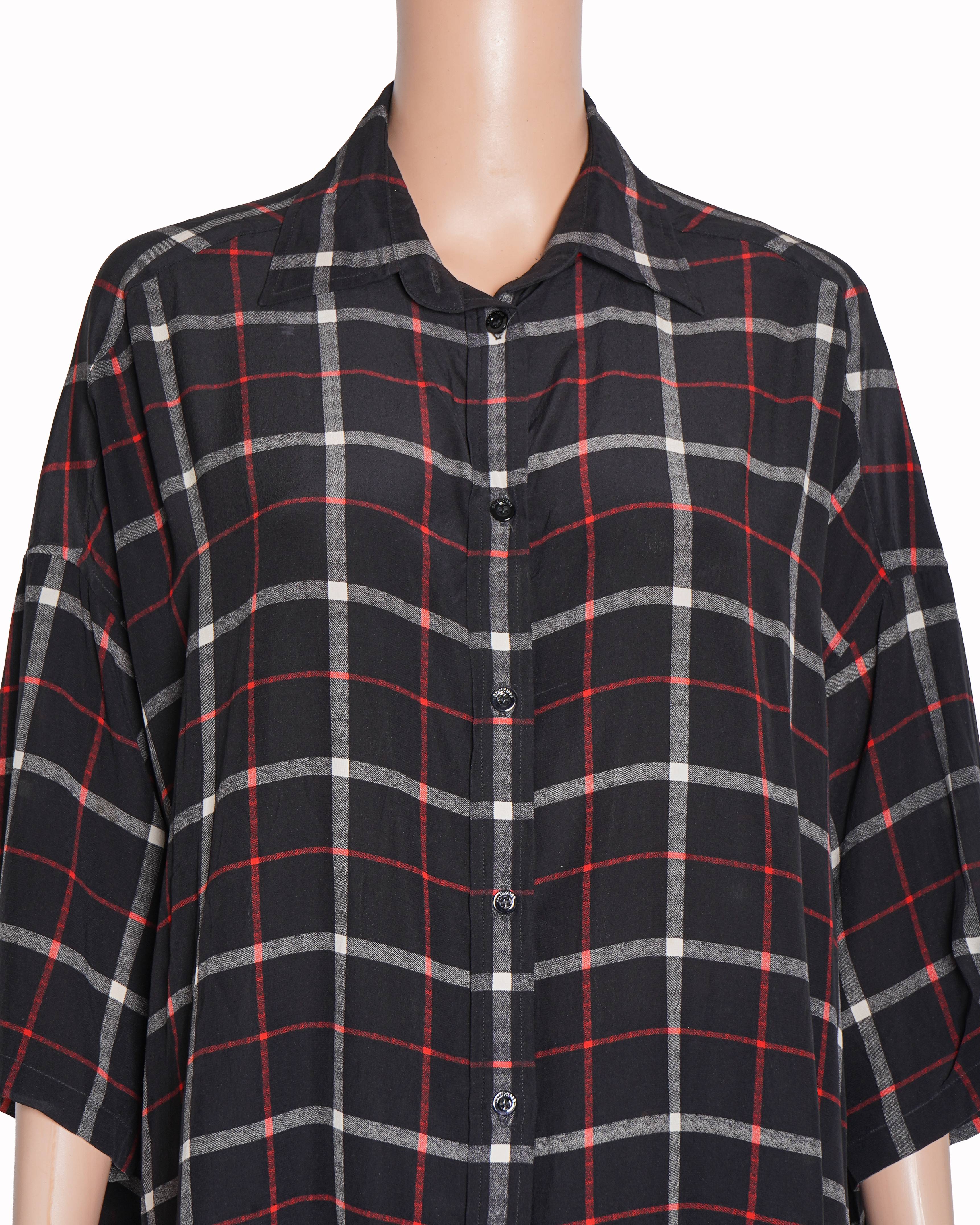 Balenciaga Oversized Multi-Check Shirt