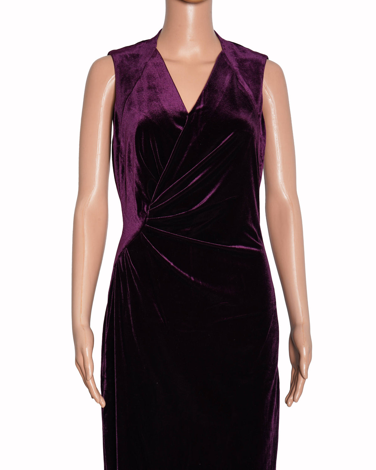 Elie Tahari Purple Velvet Cinch-Front Cocktail Dress
