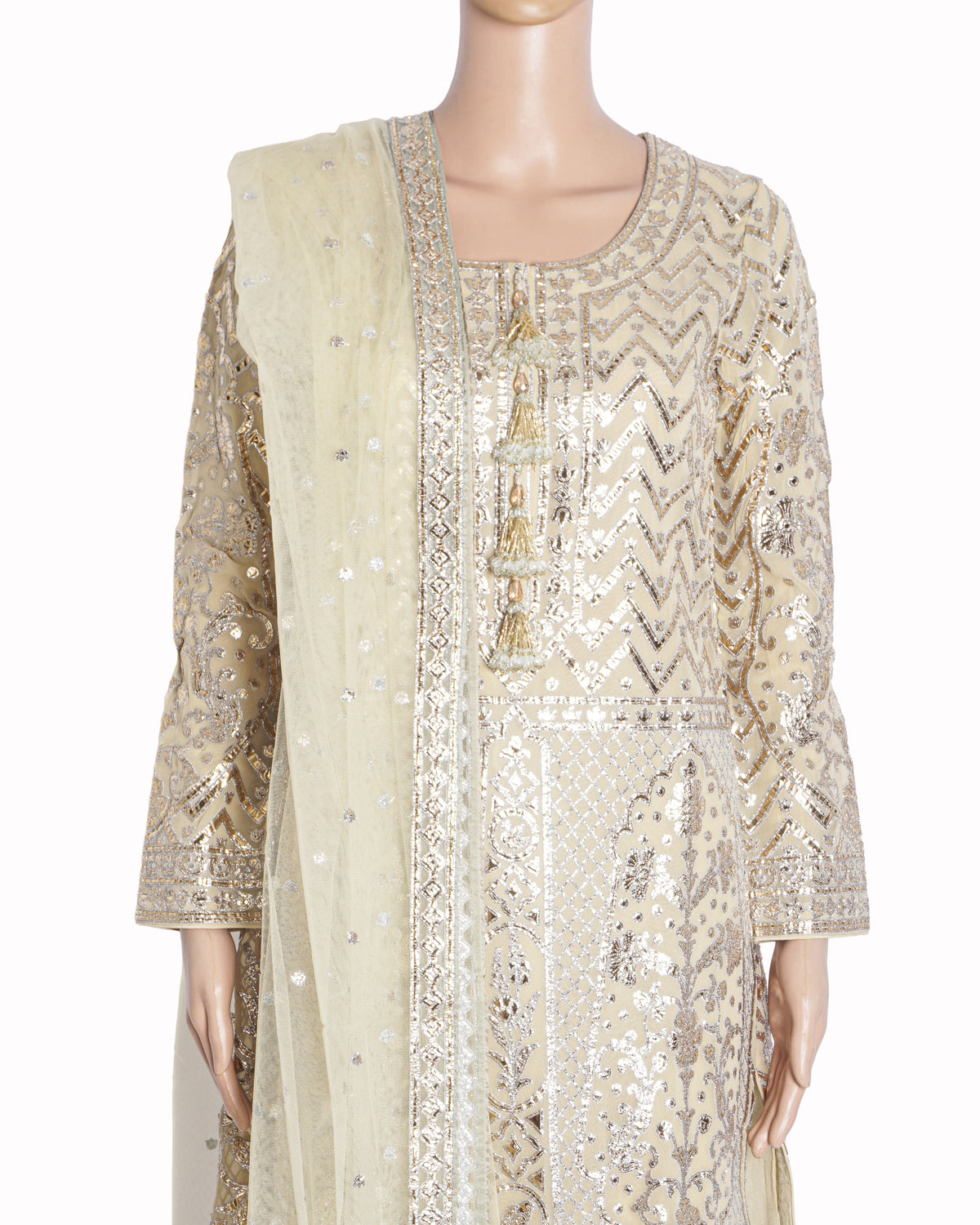 Falguni Shane Peacock Pale Yellow Heavily Embroidered Kurta Set