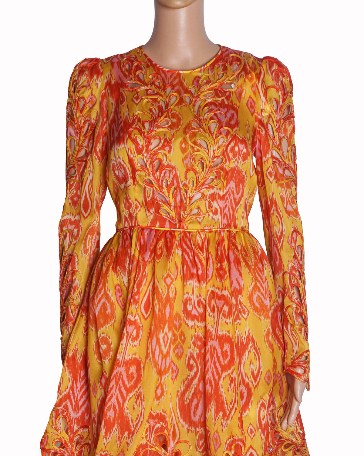 Zimmermann Brightside Rouleaux Cutout Printed Silk Mini Dress