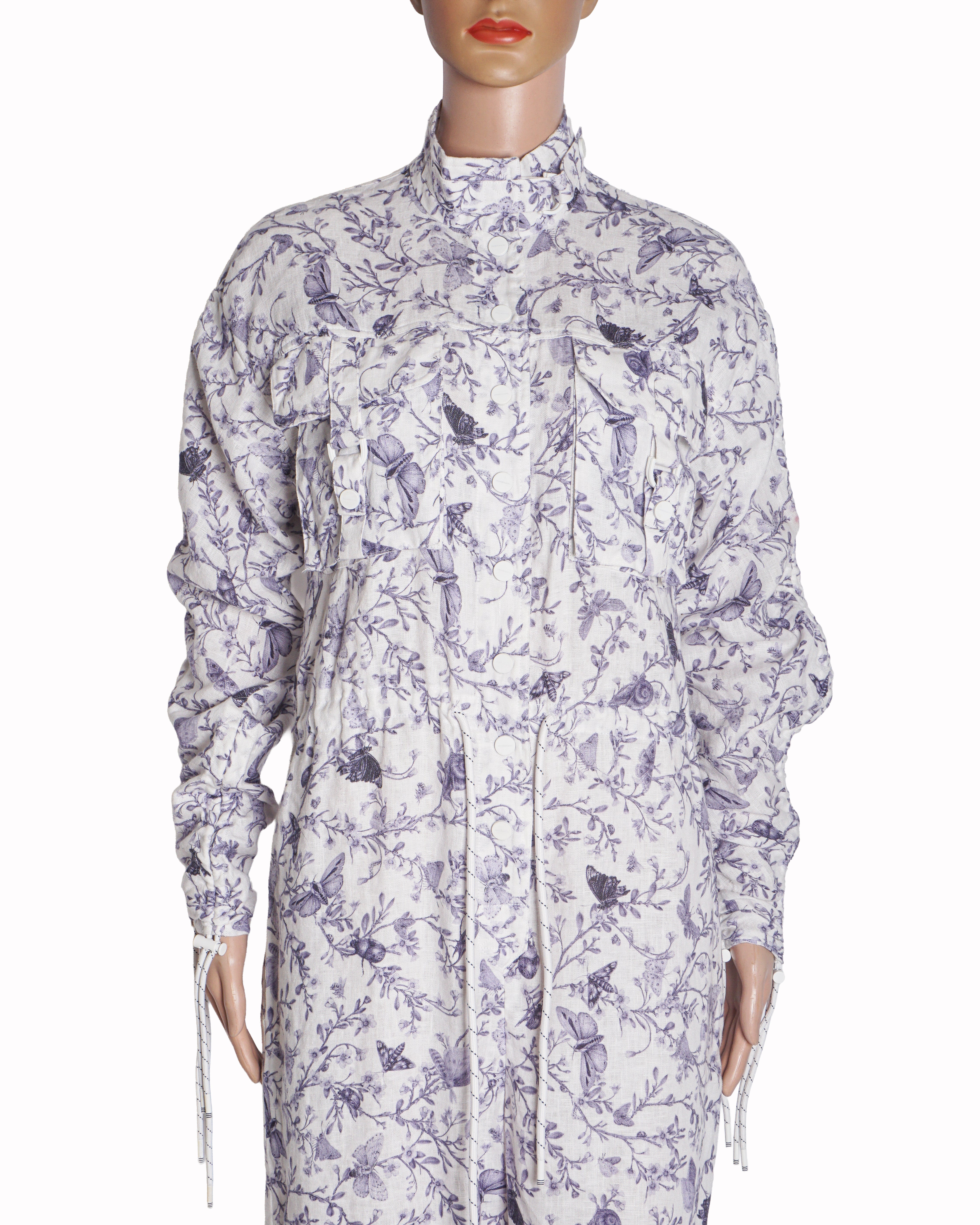 Zimmermann Lilac Floral Printed Linen Jumpsuit