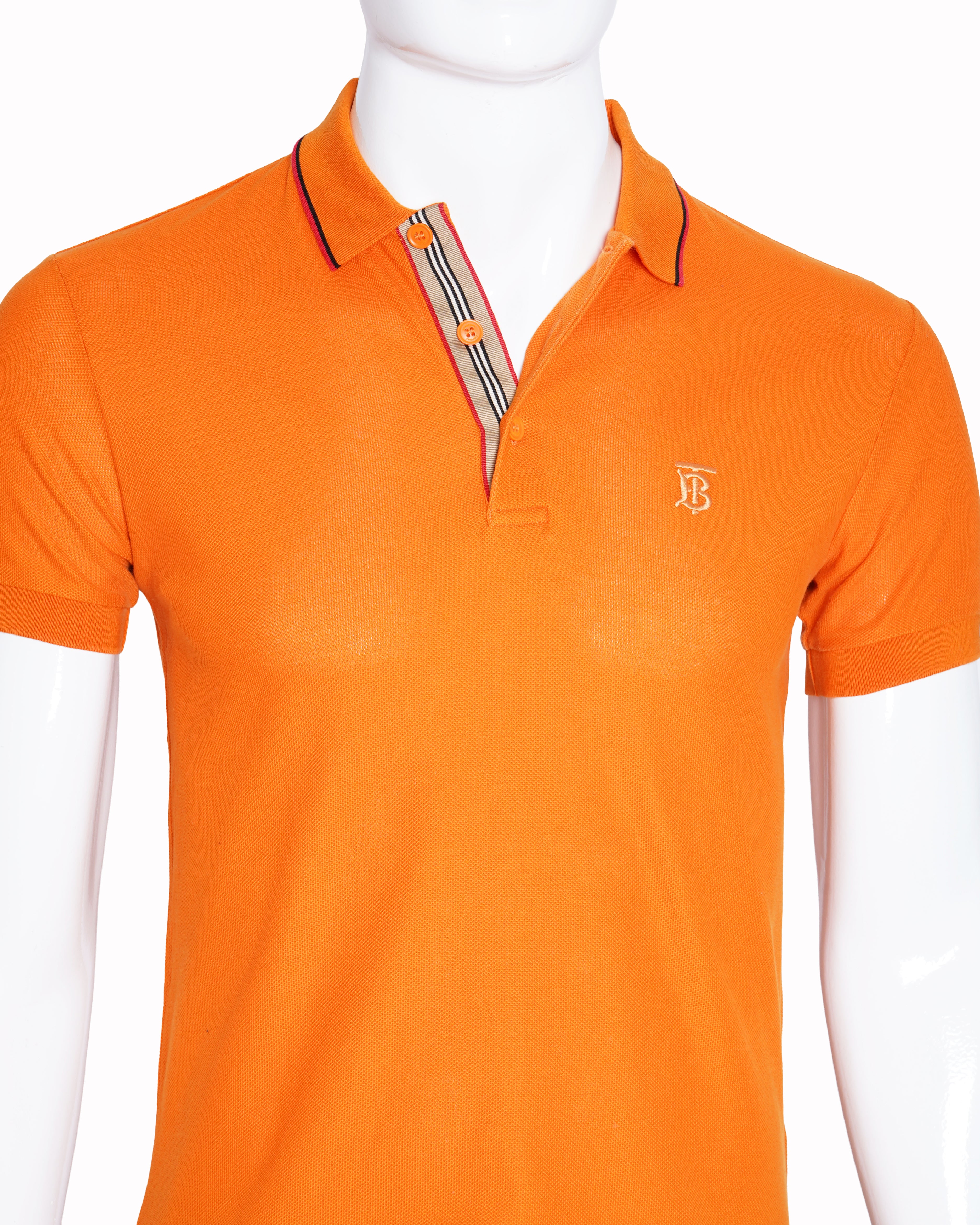Burberry Men's orange tb logo polo tshirt