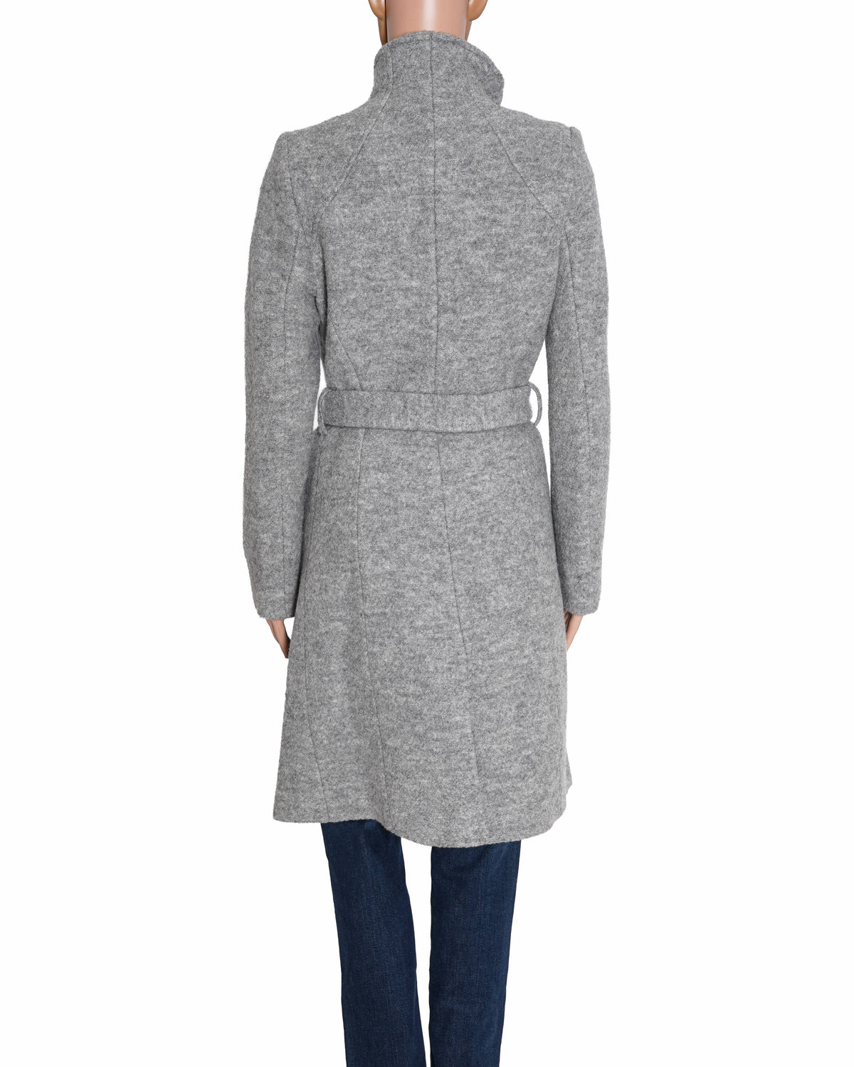Ted Baker Women Grey Midi Wool Wrap Coat