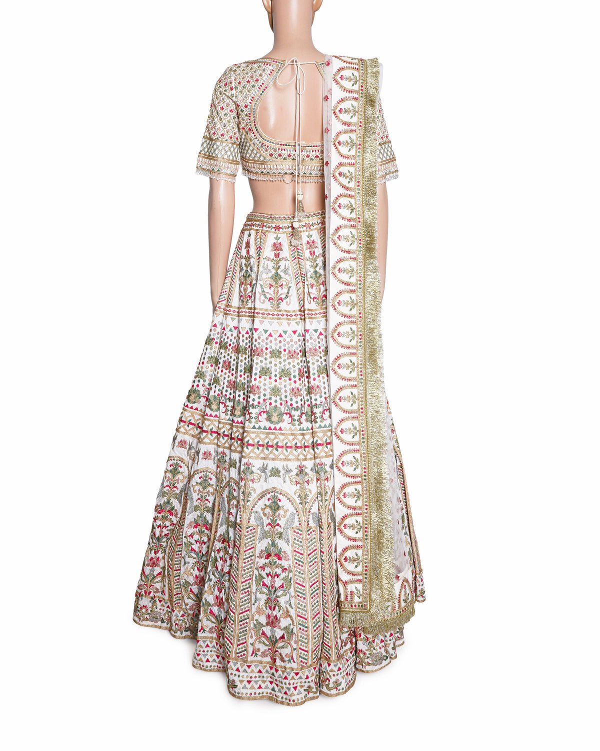 Falguni Shane Peacock Ivory Tulle Bridal Lehenga Set