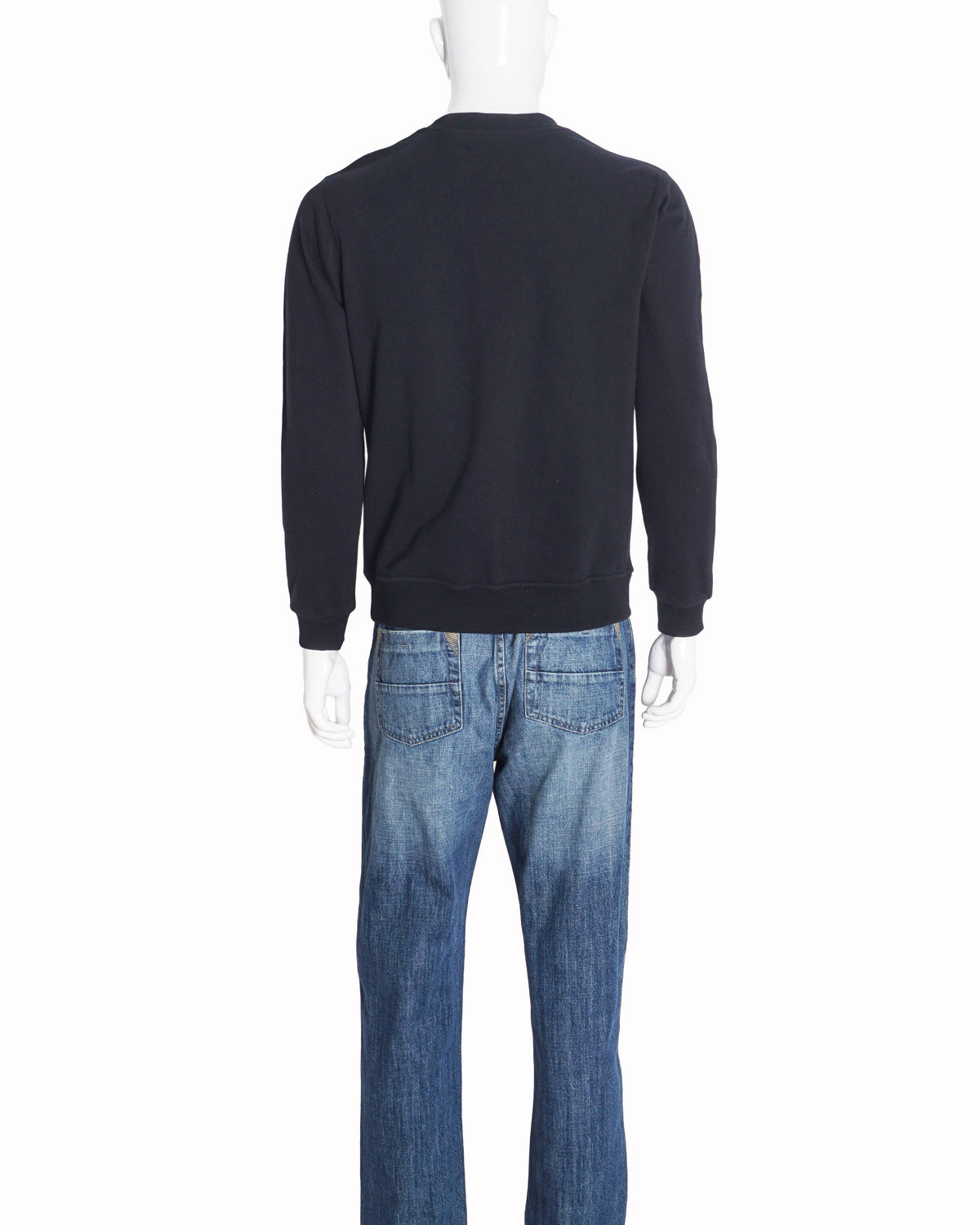 Burberry Black Logo Embroidered Cotton Sweatshirt