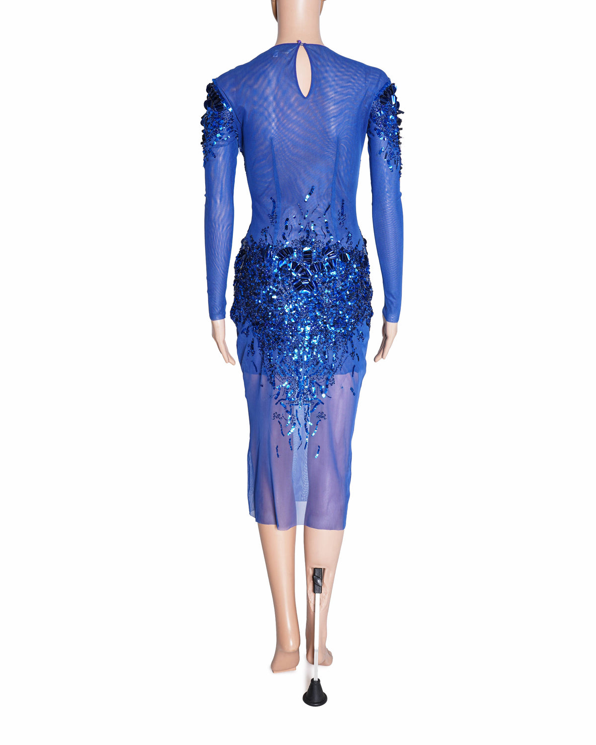 Elisabetta Franchis Sequins Embellished Blue Dress
