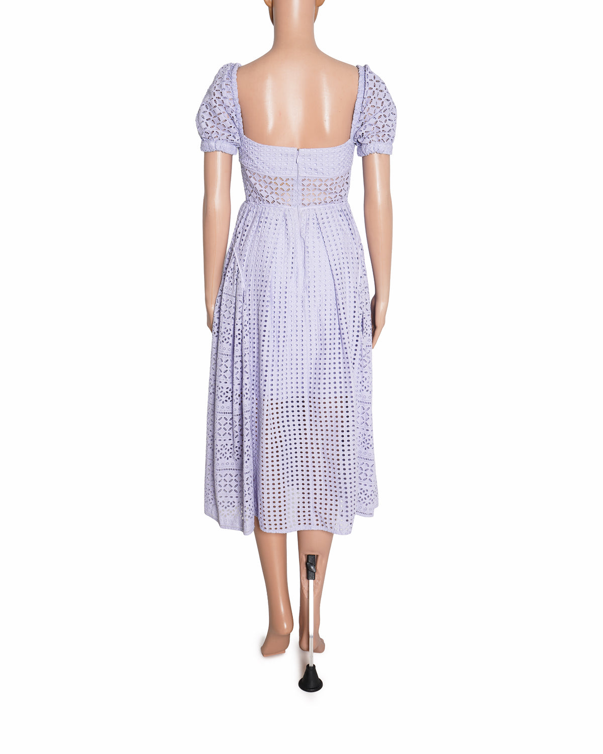 Self Portrait Puff Sleeve Dress In Lilac