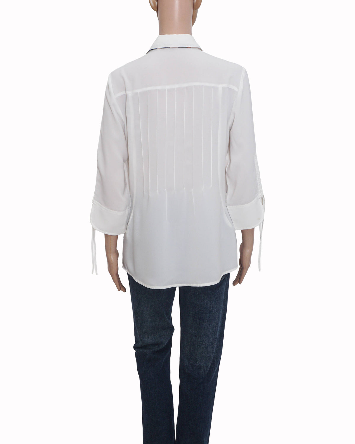 Burberry White Lightweight Piping Accent Button-Down Shirt