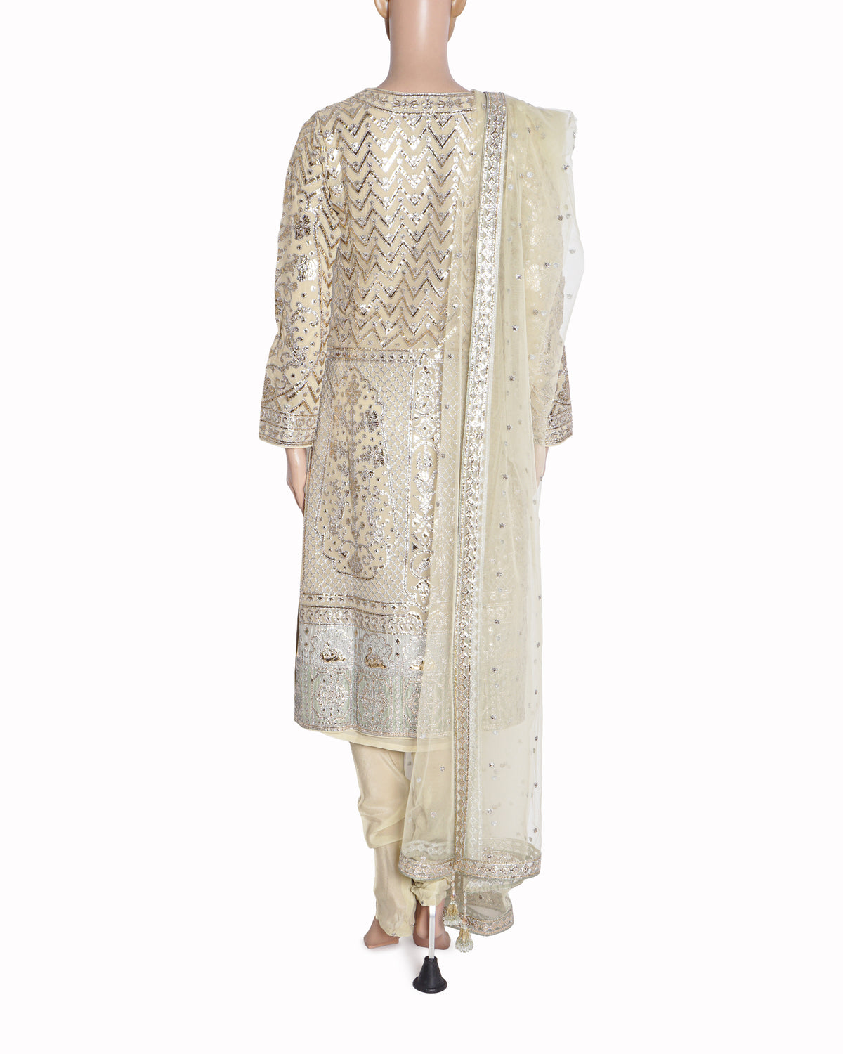 Falguni Shane Peacock Pale Yellow Heavily Embroidered Kurta Set