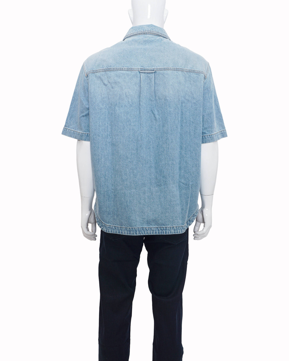 Louis Vuitton Men's Light Blue Denim Short-Sleeve Shirt