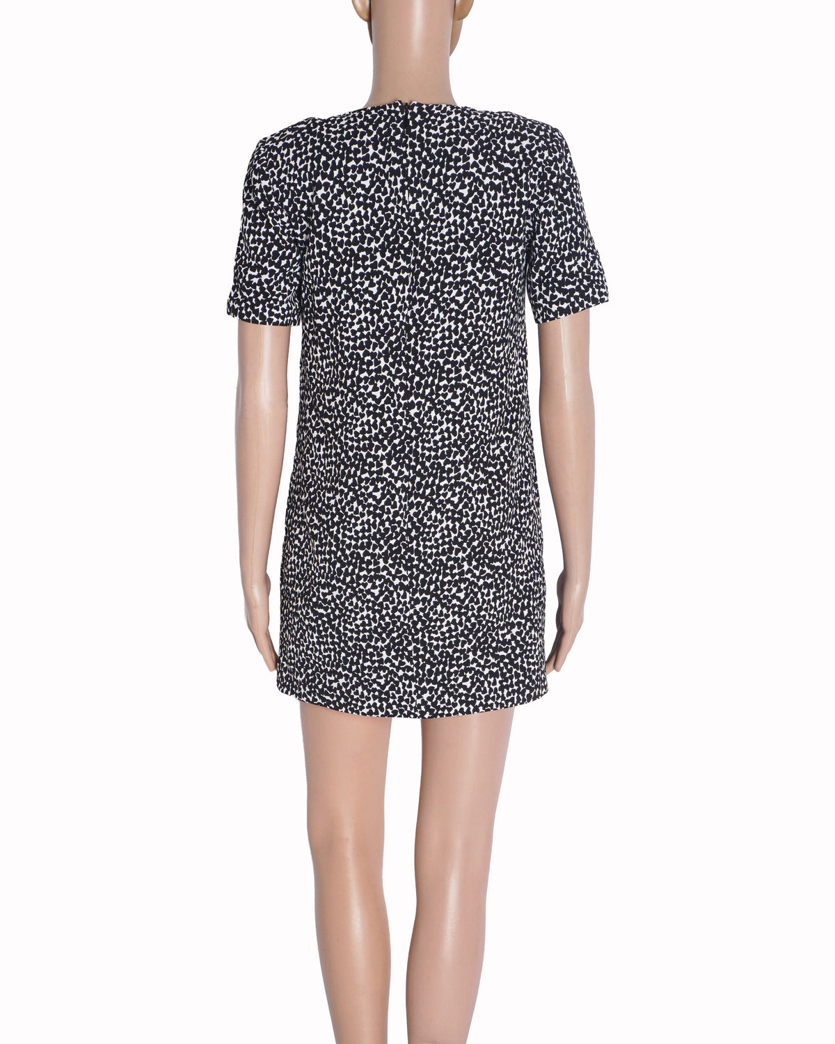 Saint Laurent Black & White Heart Print Mini Dress
