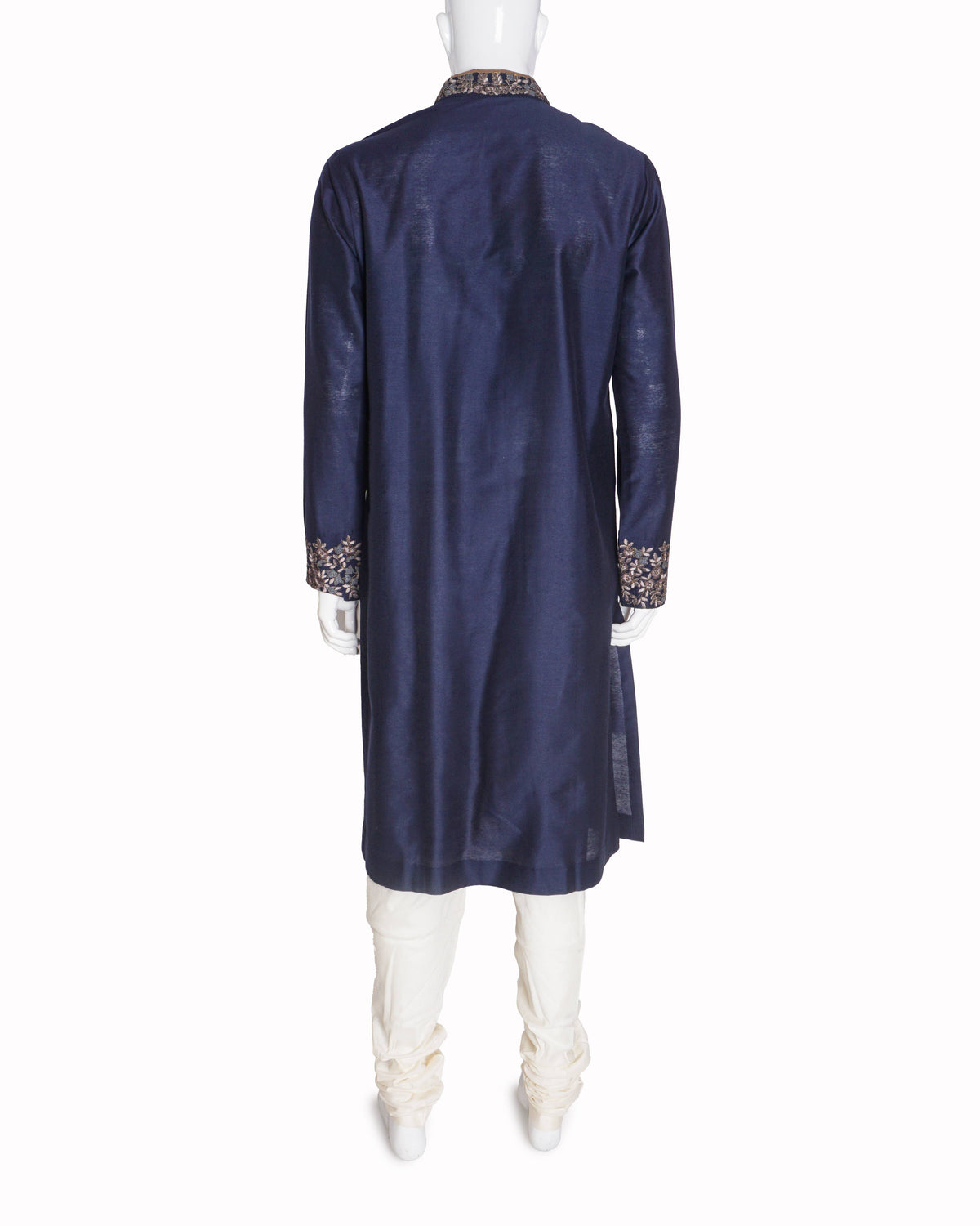 Manish Malhotra Navy Blue Embroidered Silk Men's Kurta Set