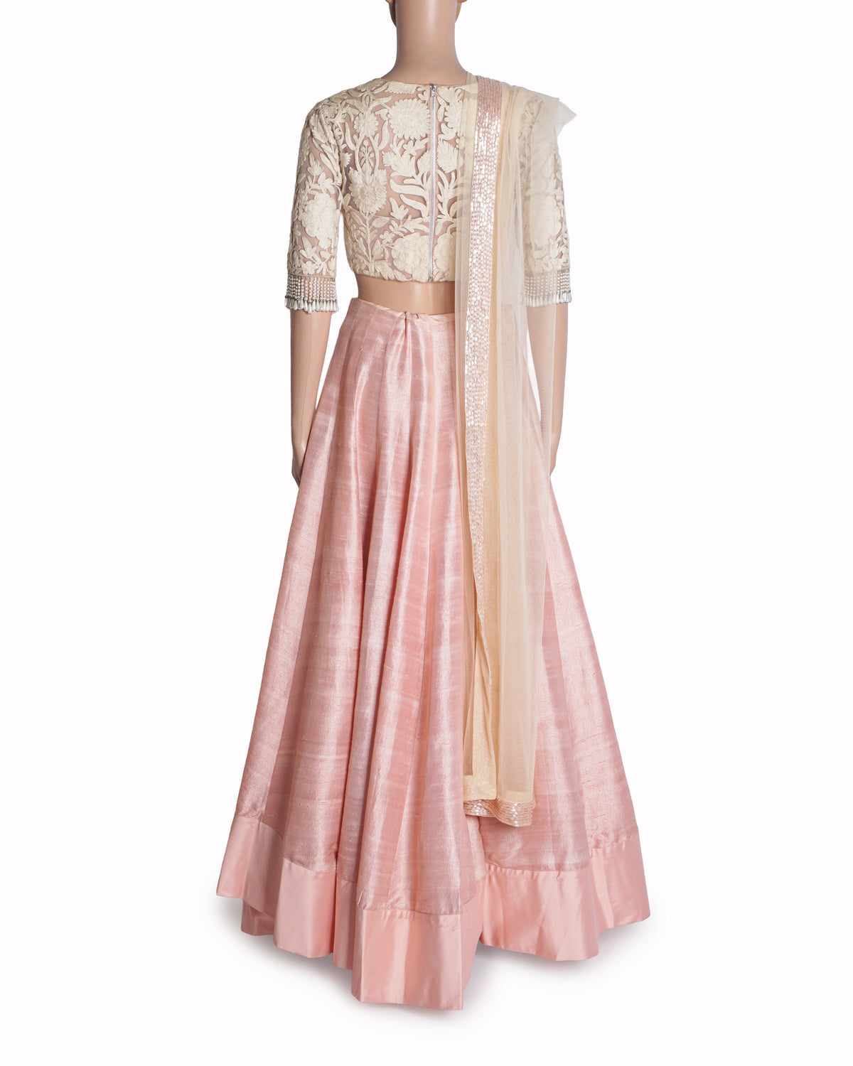 Manish Malhotra Baby Pink Embroidered Lehenga Set