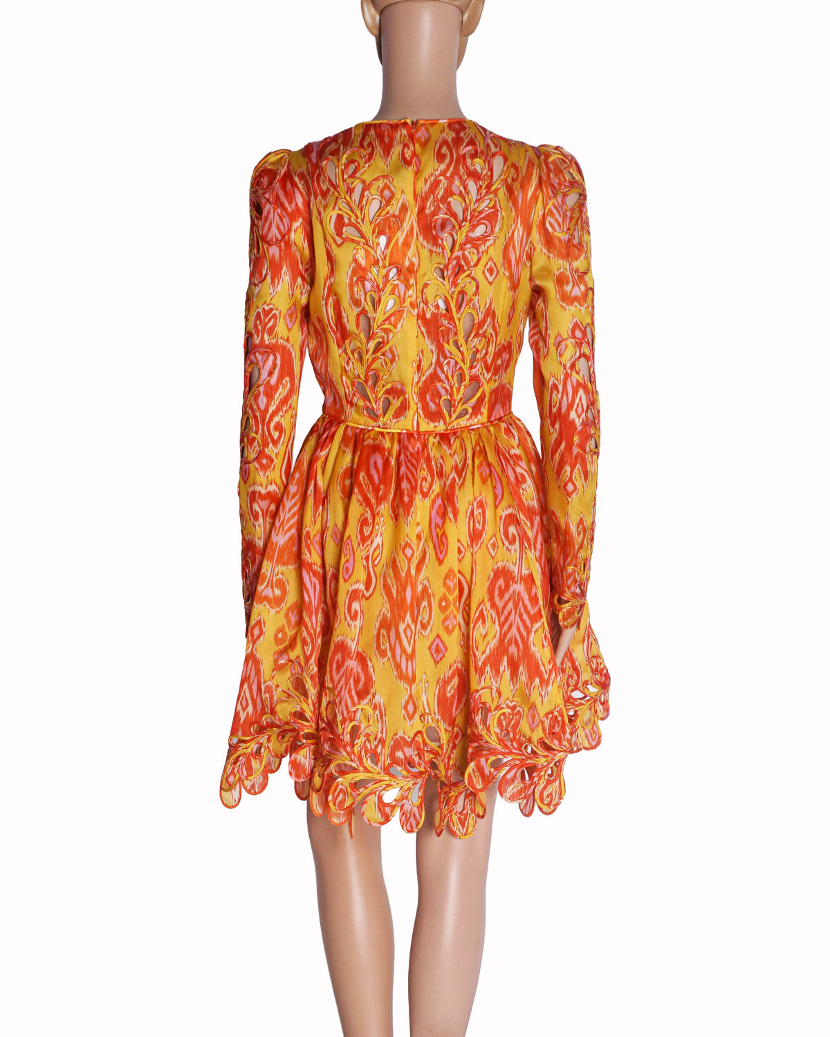 Zimmermann Brightside Rouleaux Cutout Printed Silk Mini Dress