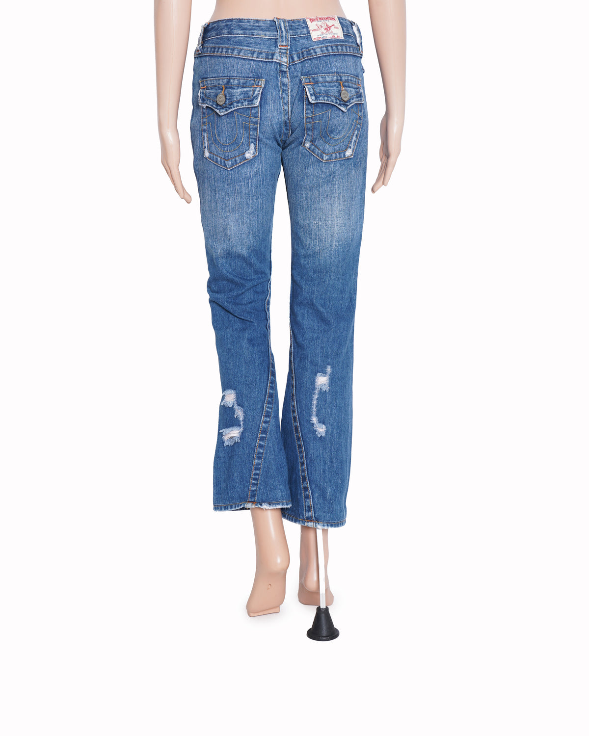 True Religion 
Indigo blue patterened ribbed jeans