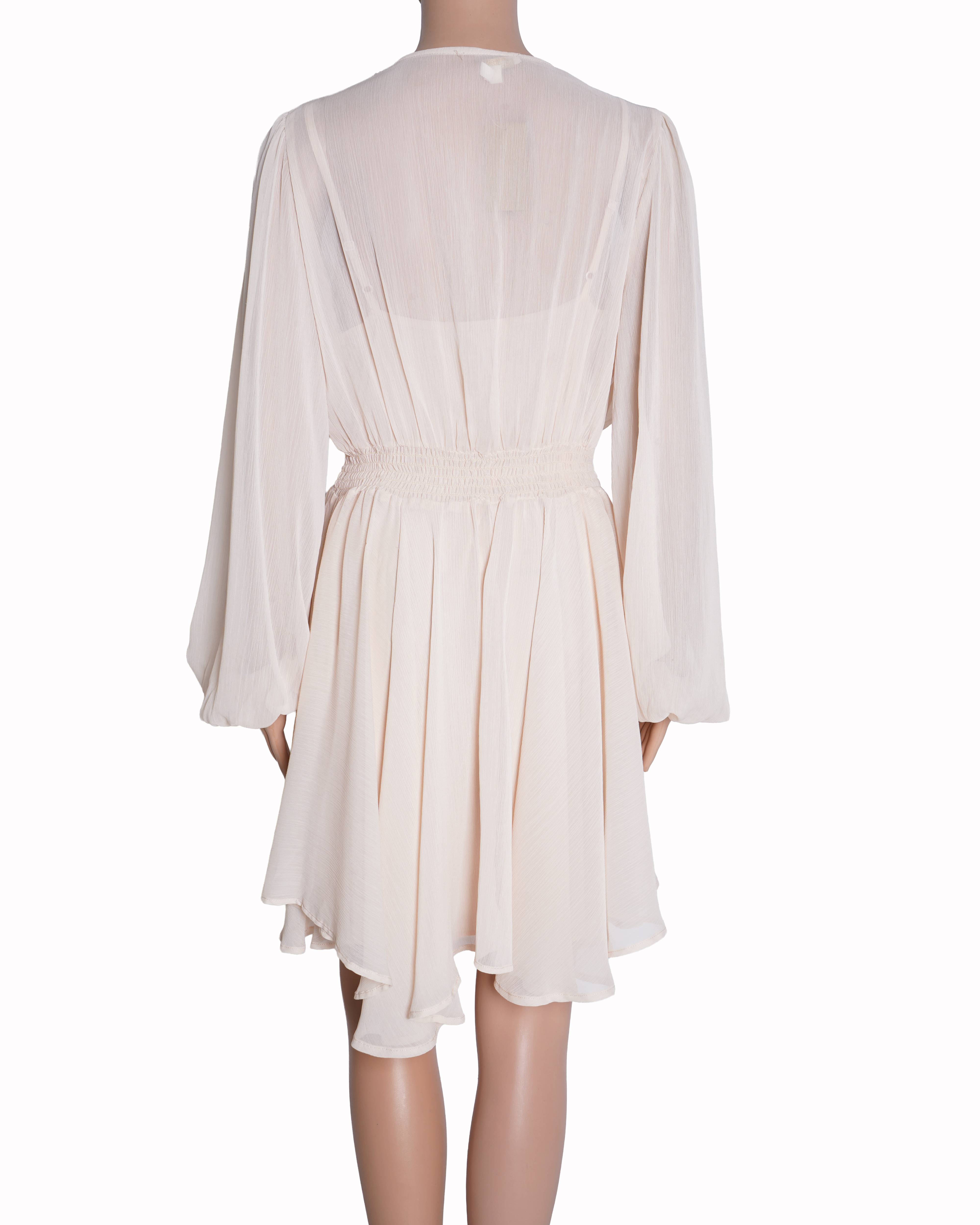 Maje sheer ruffle dress with slip