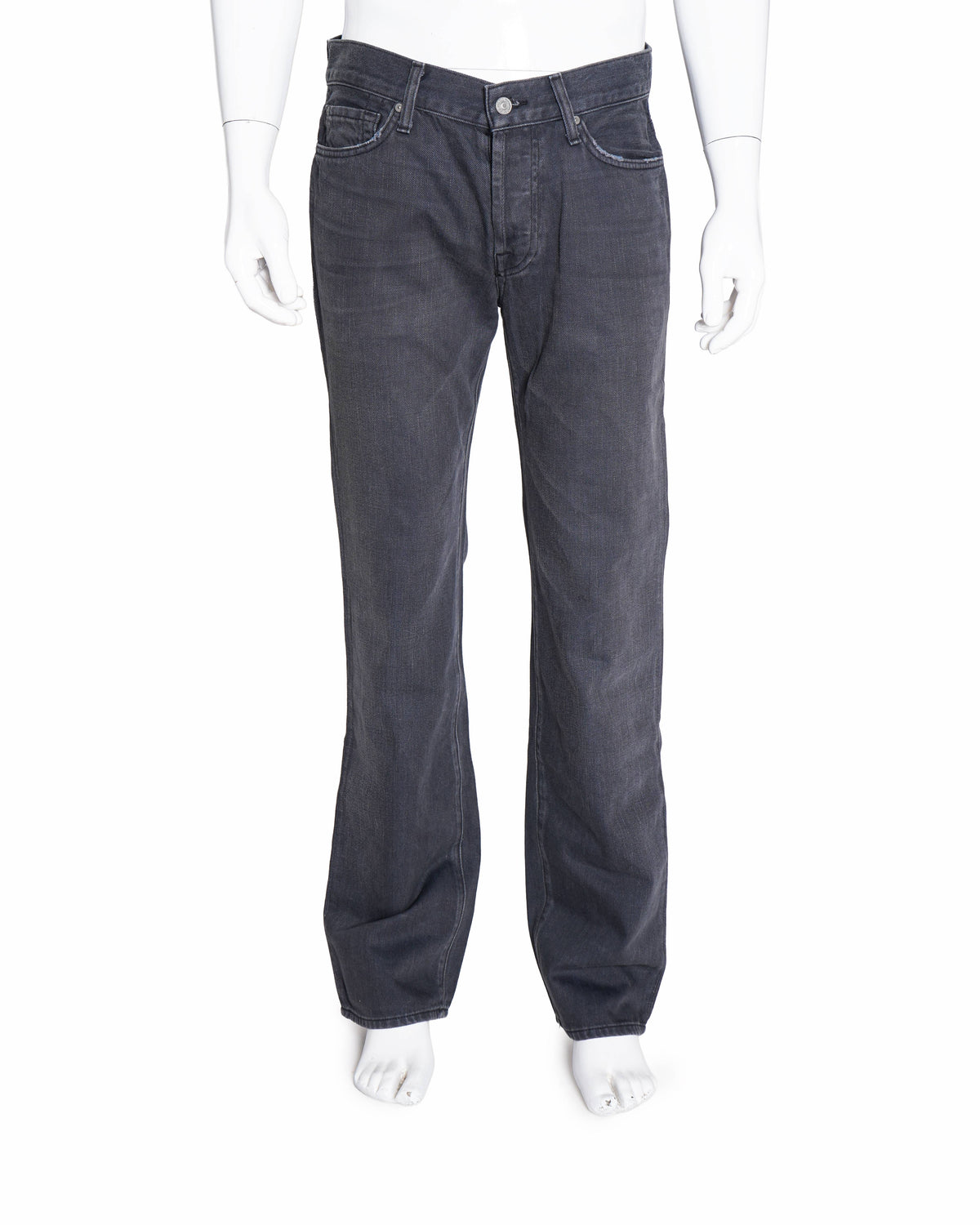 7 For All Mankind Men's Standard Dark Grey Straight Jeans