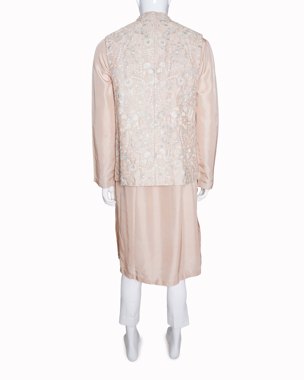 Anamika khanna Light Pink embroidered shervani set of 2 with vest