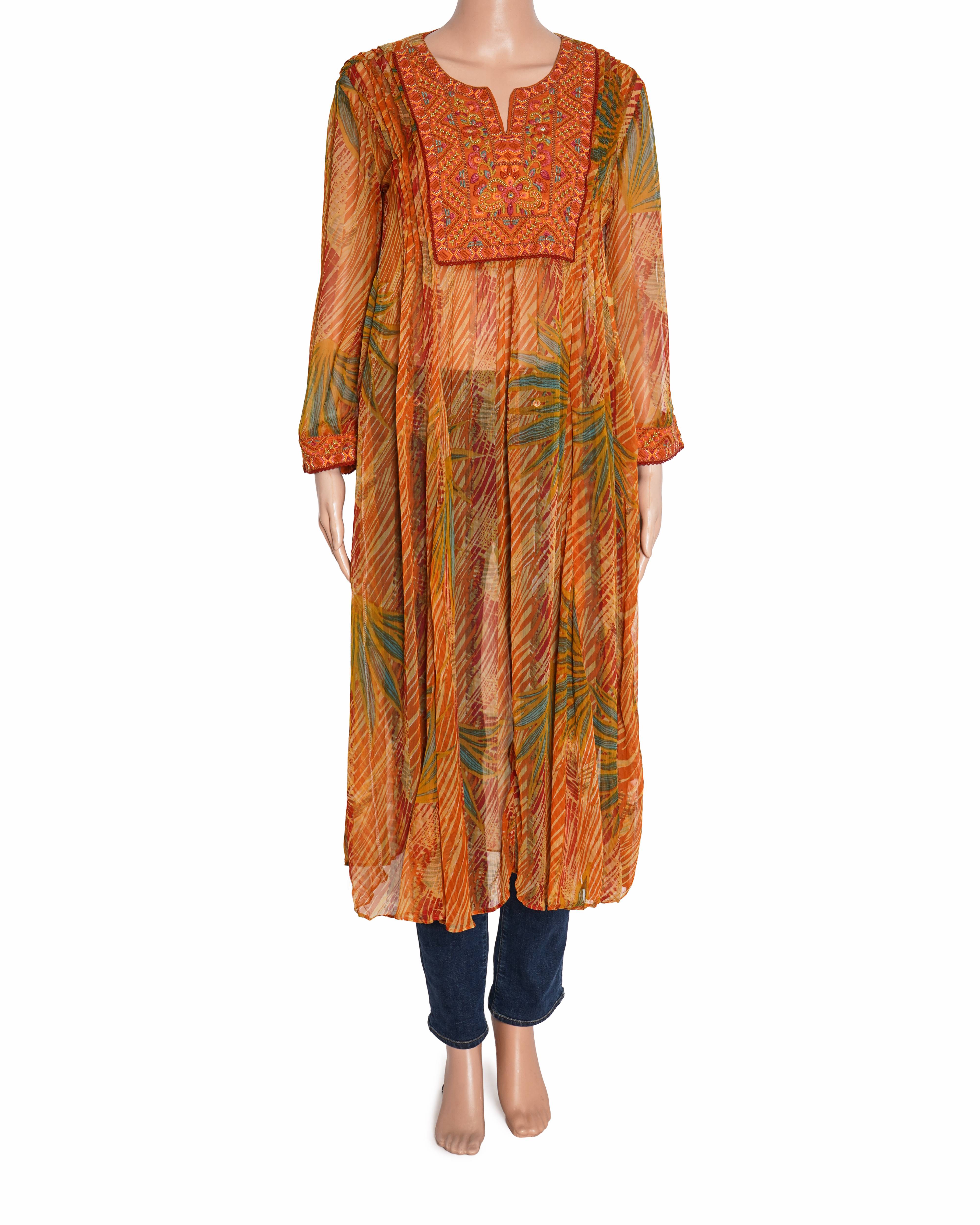 Ritu Kumar orange printed Dress