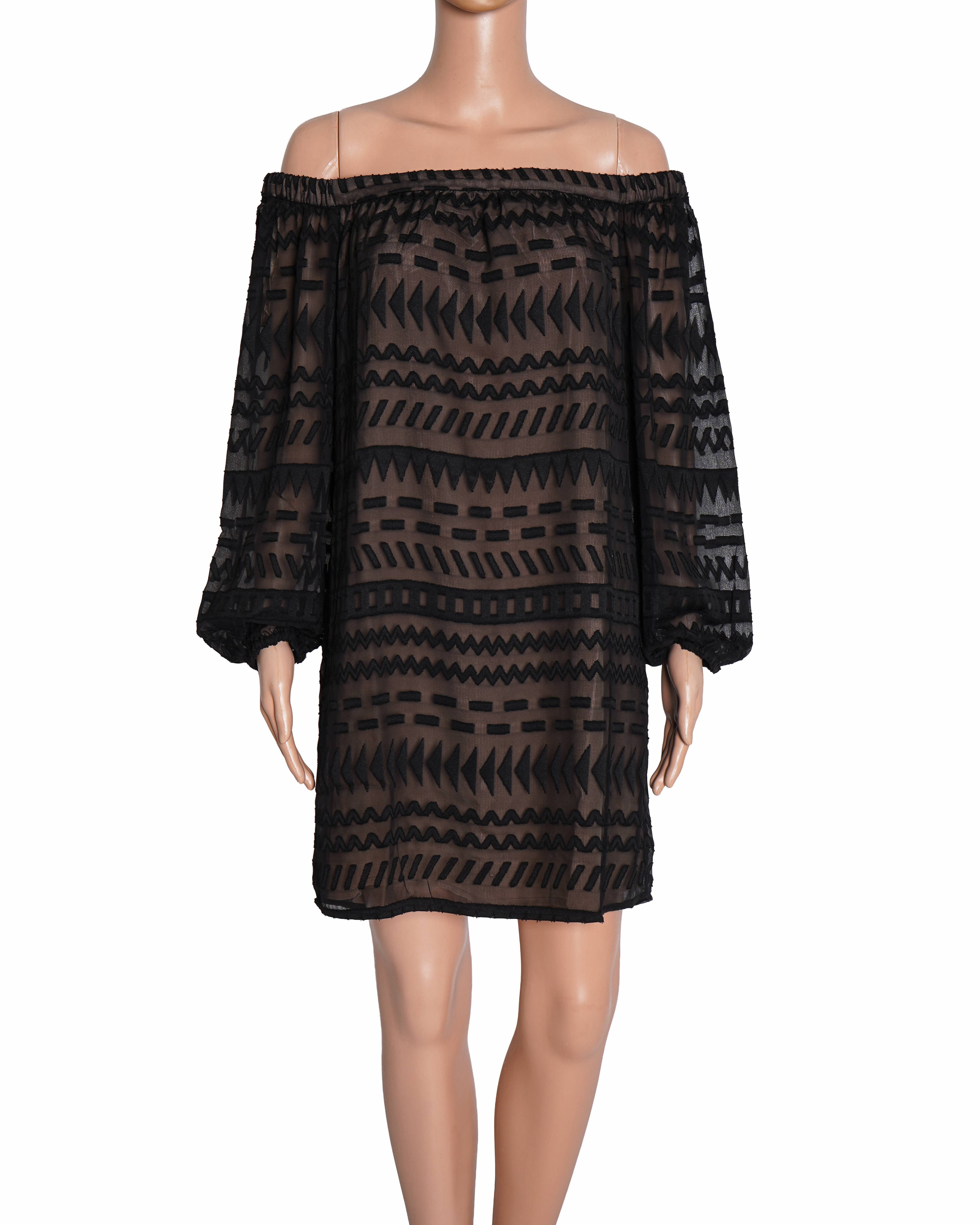 BCBG Max Azria Anitra Burnout Off-The-Shoulder Dress