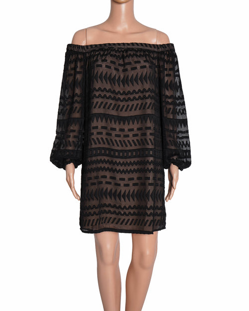 BCBG Max Azria Anitra Burnout Off-The-Shoulder Dress