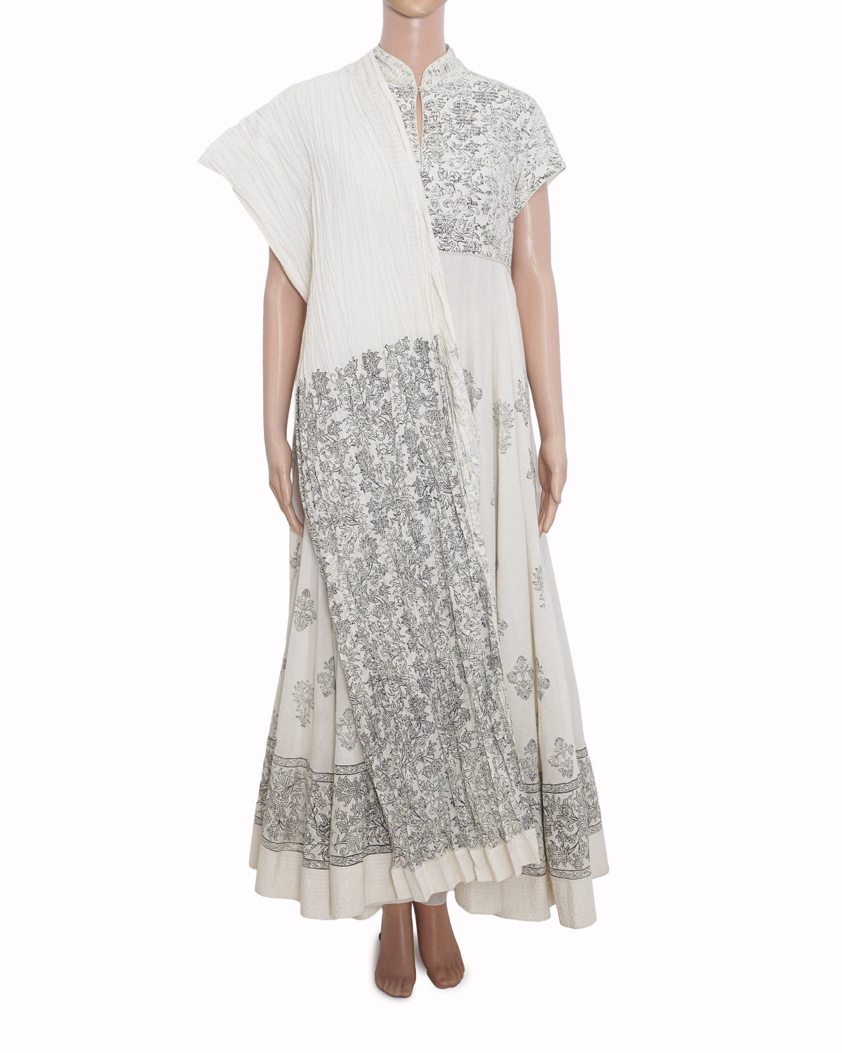 Rohit Bal Printed White Cotton Anarkali Set
