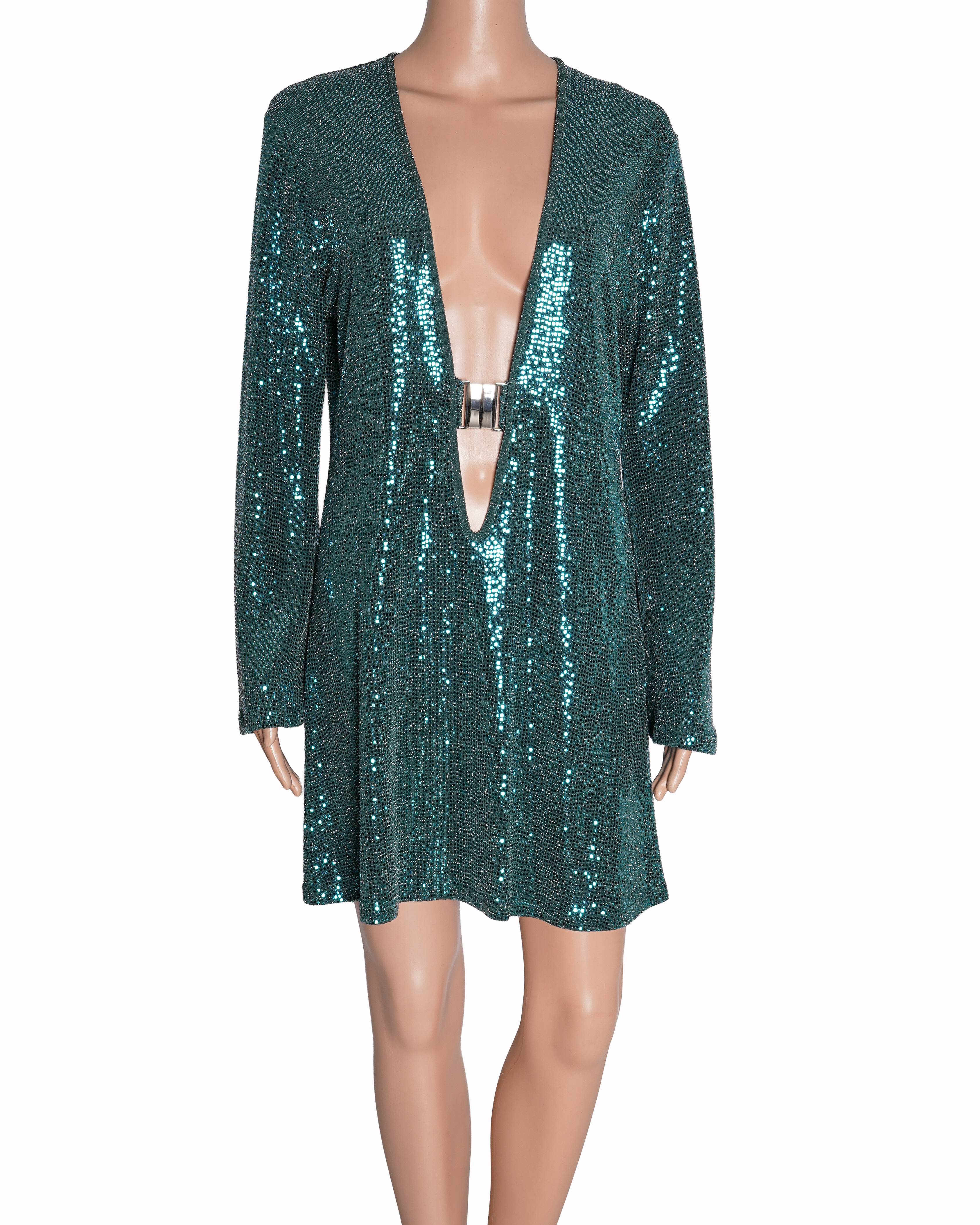 DODO BAR OR Sequined Metallic Glitter Mini Dress