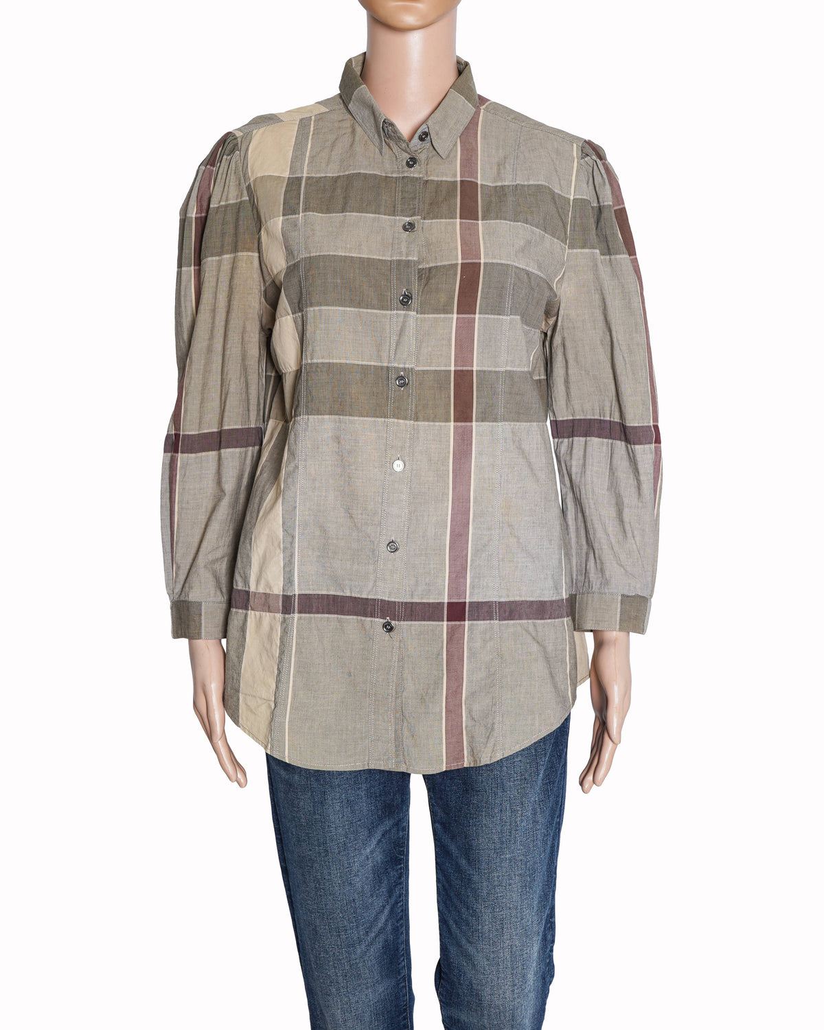 Burberry Women's Checkered Button Down Shirt