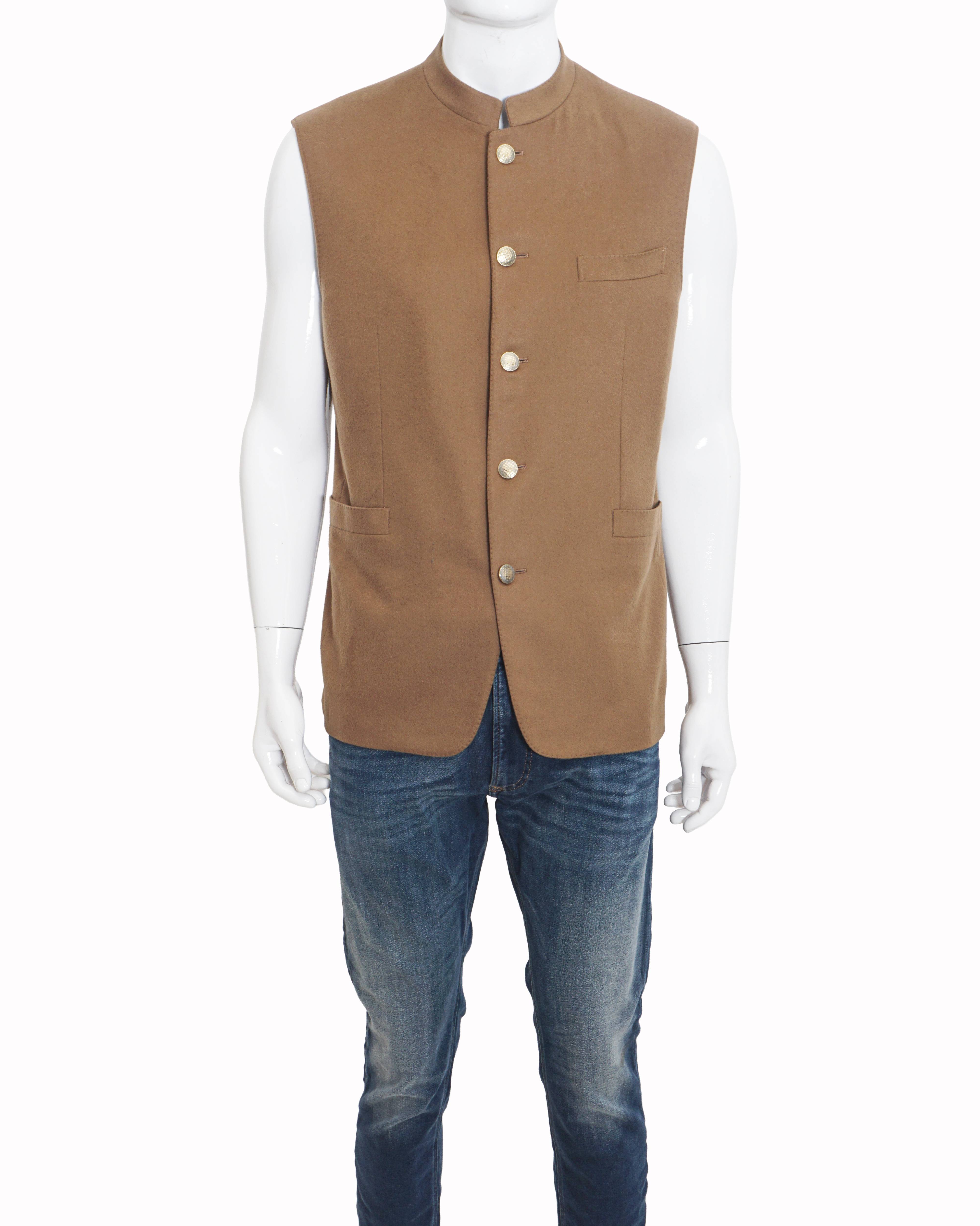 Corneliani Khaki Cashmere Men's Bundi Jacket