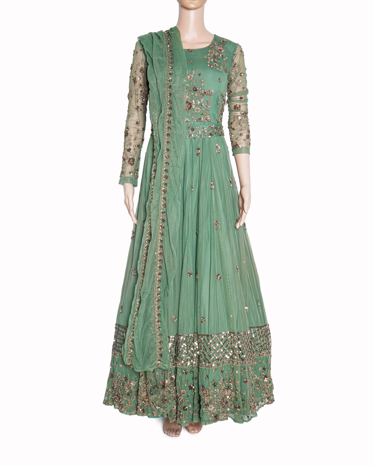 Astha Narang Green Embellished Gown