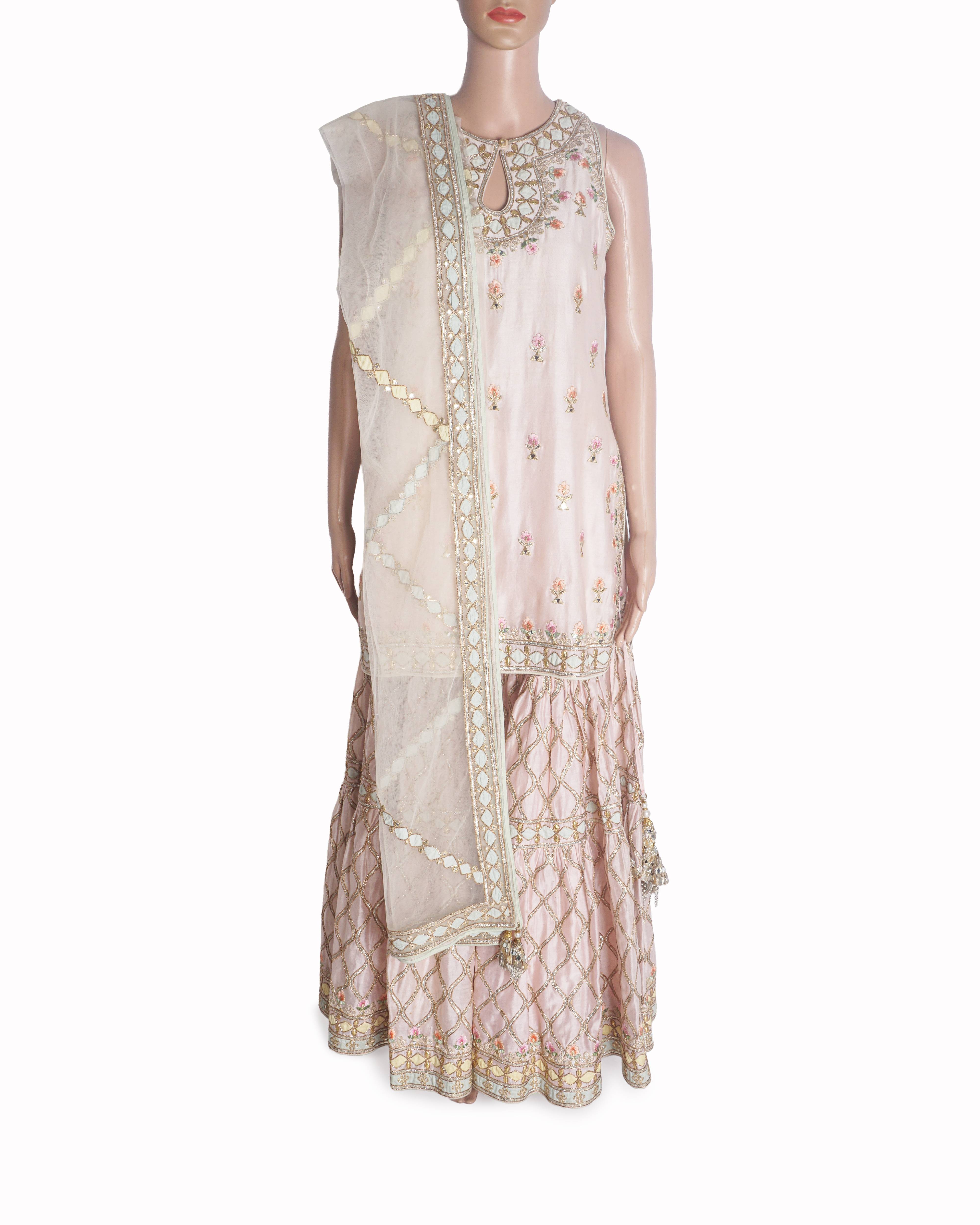 Tamanna Punjabi Kapoor Blush Pink Embroidered Sharara Set